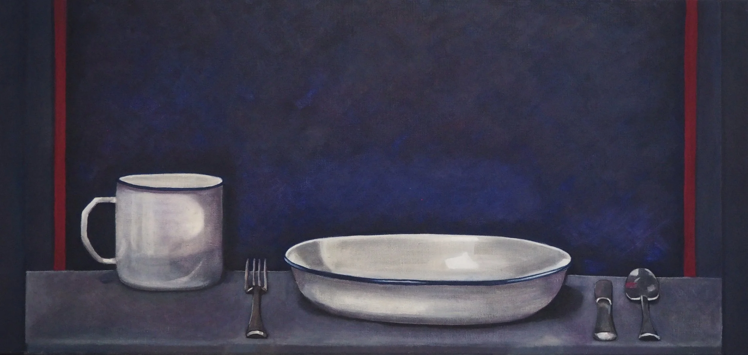 The mariner’s table, 2001, oil on canvas, 56x116 cm