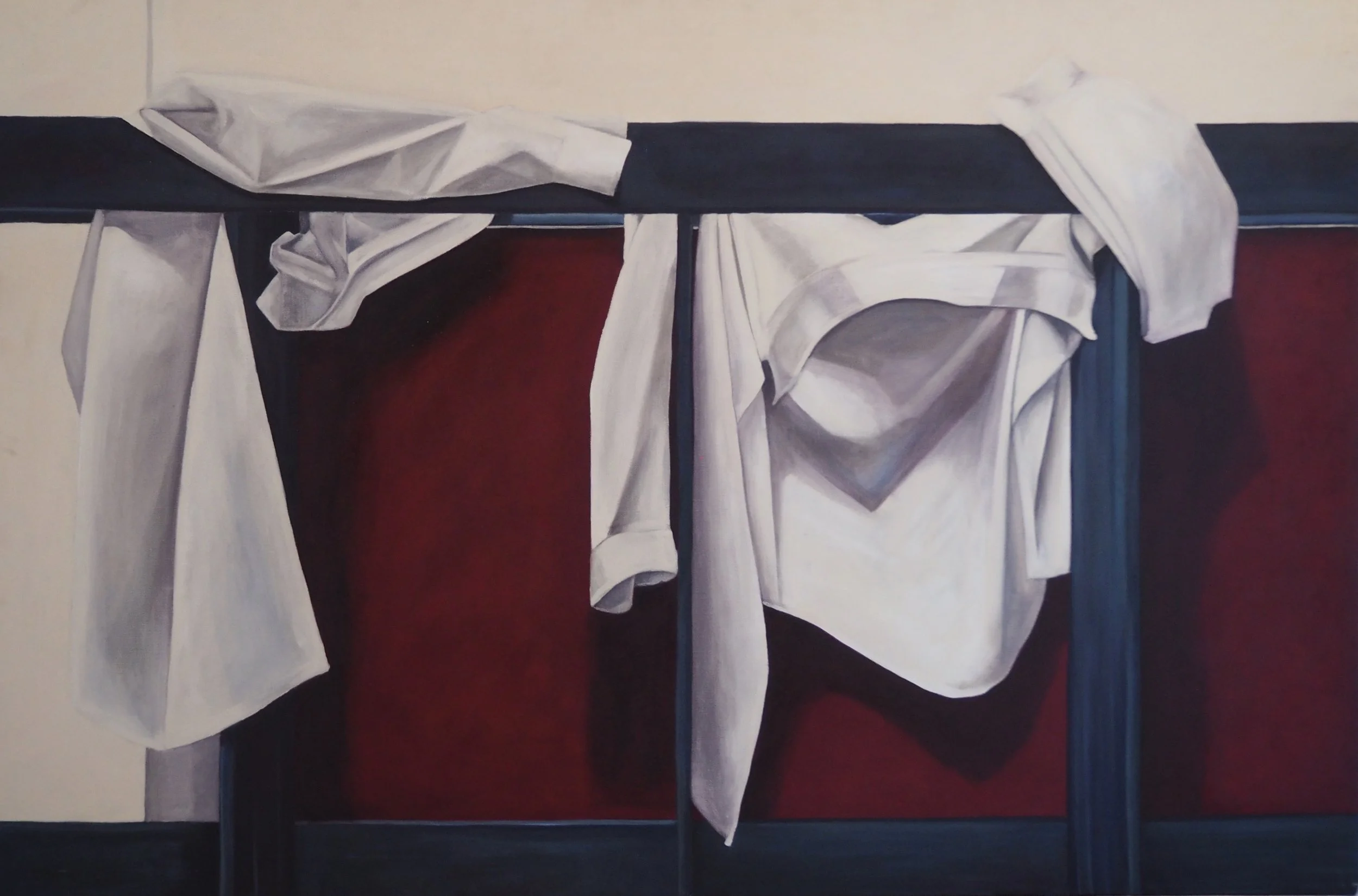 Pondering  2002, oil on canvas, 101x151 cm
