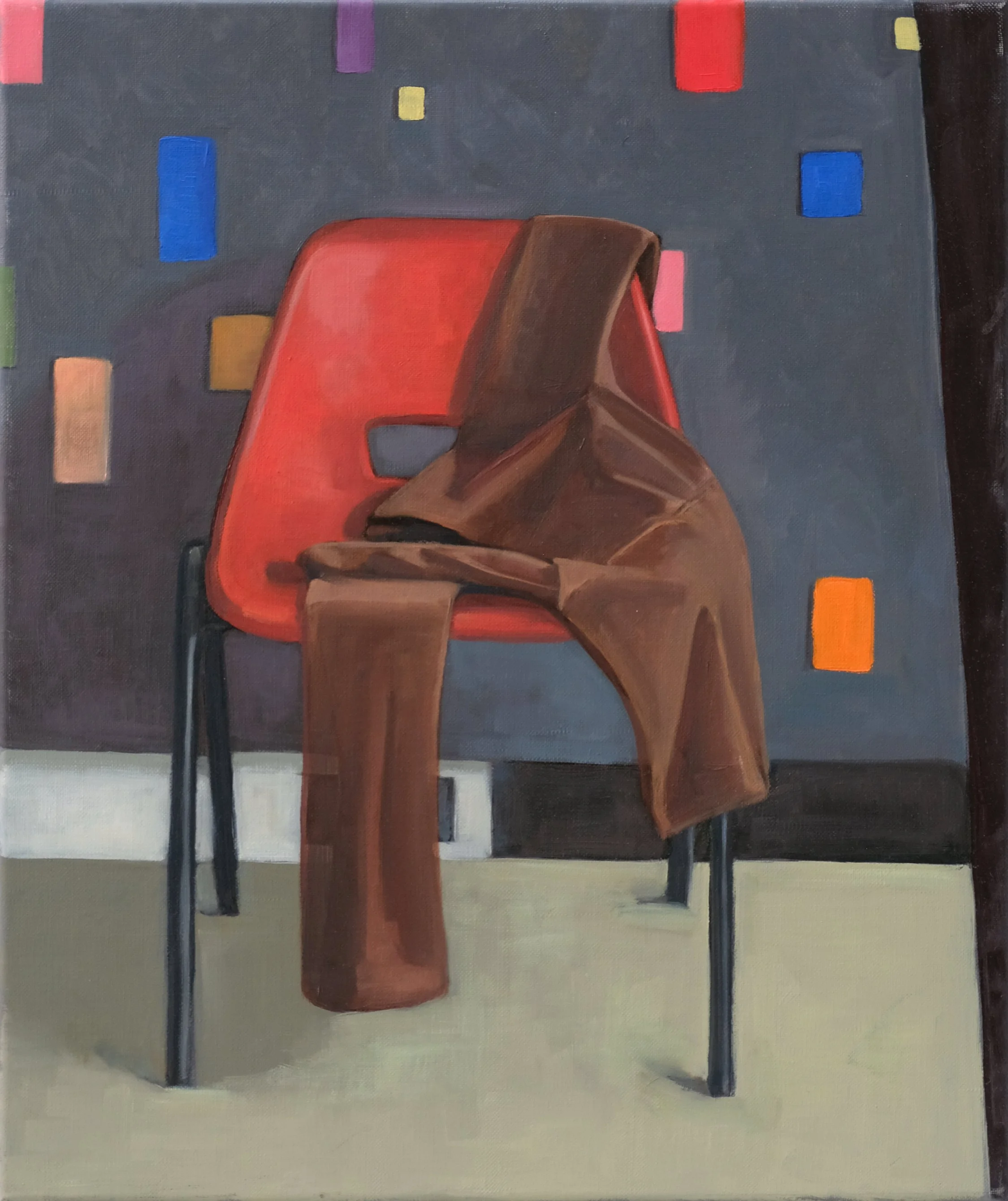 Resting on a chair, 2021, oil on canvas, 60x50 cm