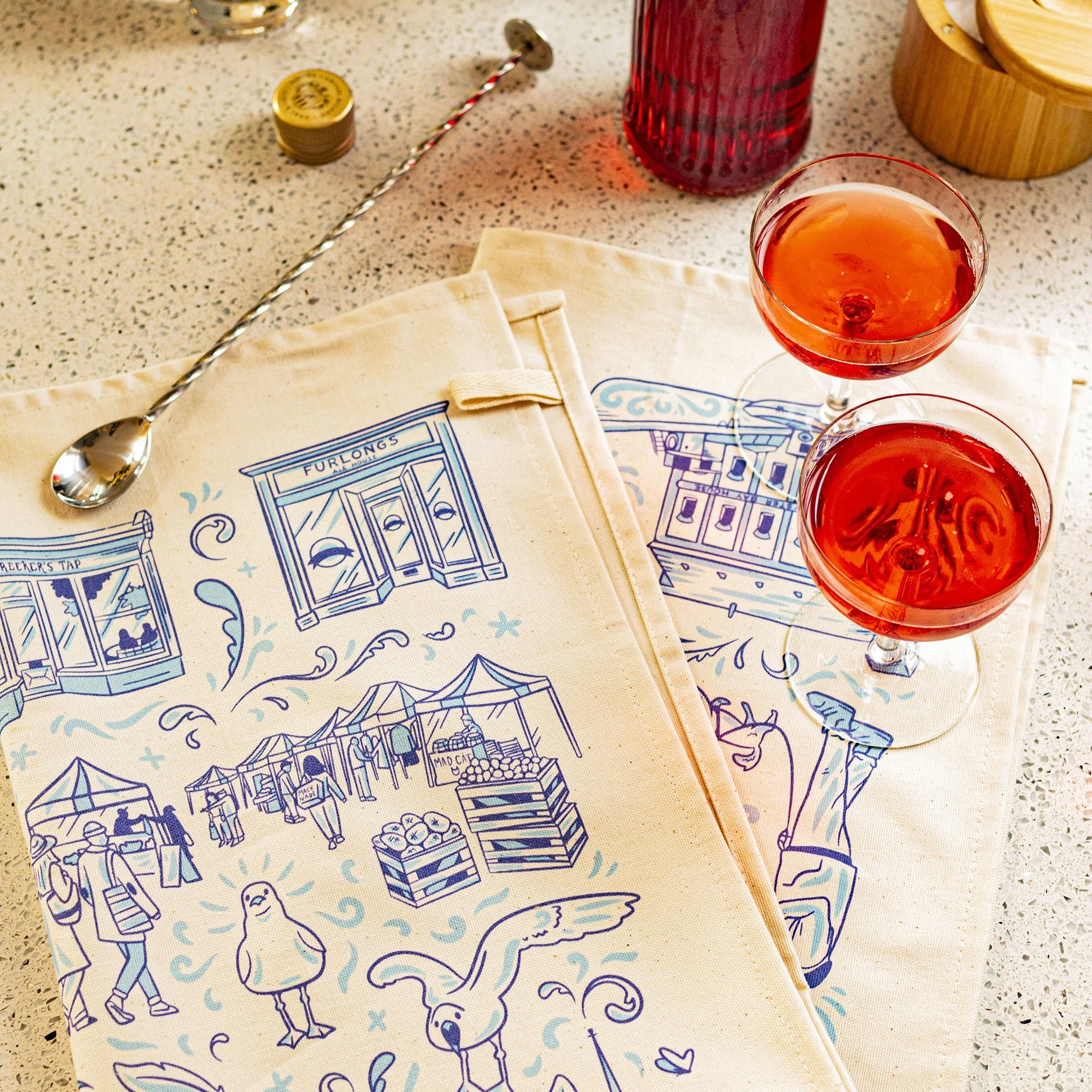 DinnerLife – Tea towel illustration
