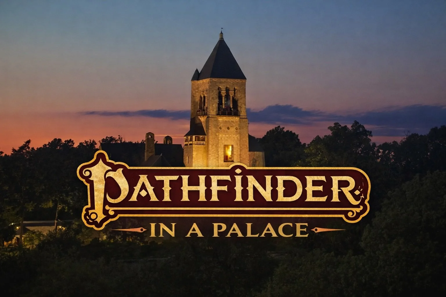 Players and a game master running an immersive tabletop RPG session in a castle setting, similar to Dungeons & Dragons, Pathfinder, World of Darkness, and Call of Cthulhu.