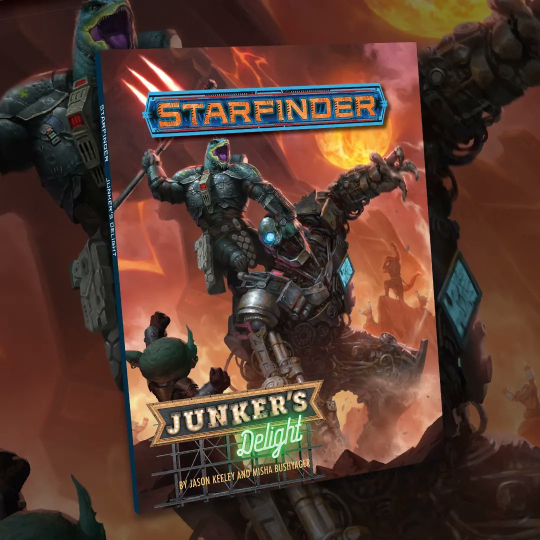 Cover of a Starfinder 1E adventure RPG book by Paizo called Junker's Gate.
