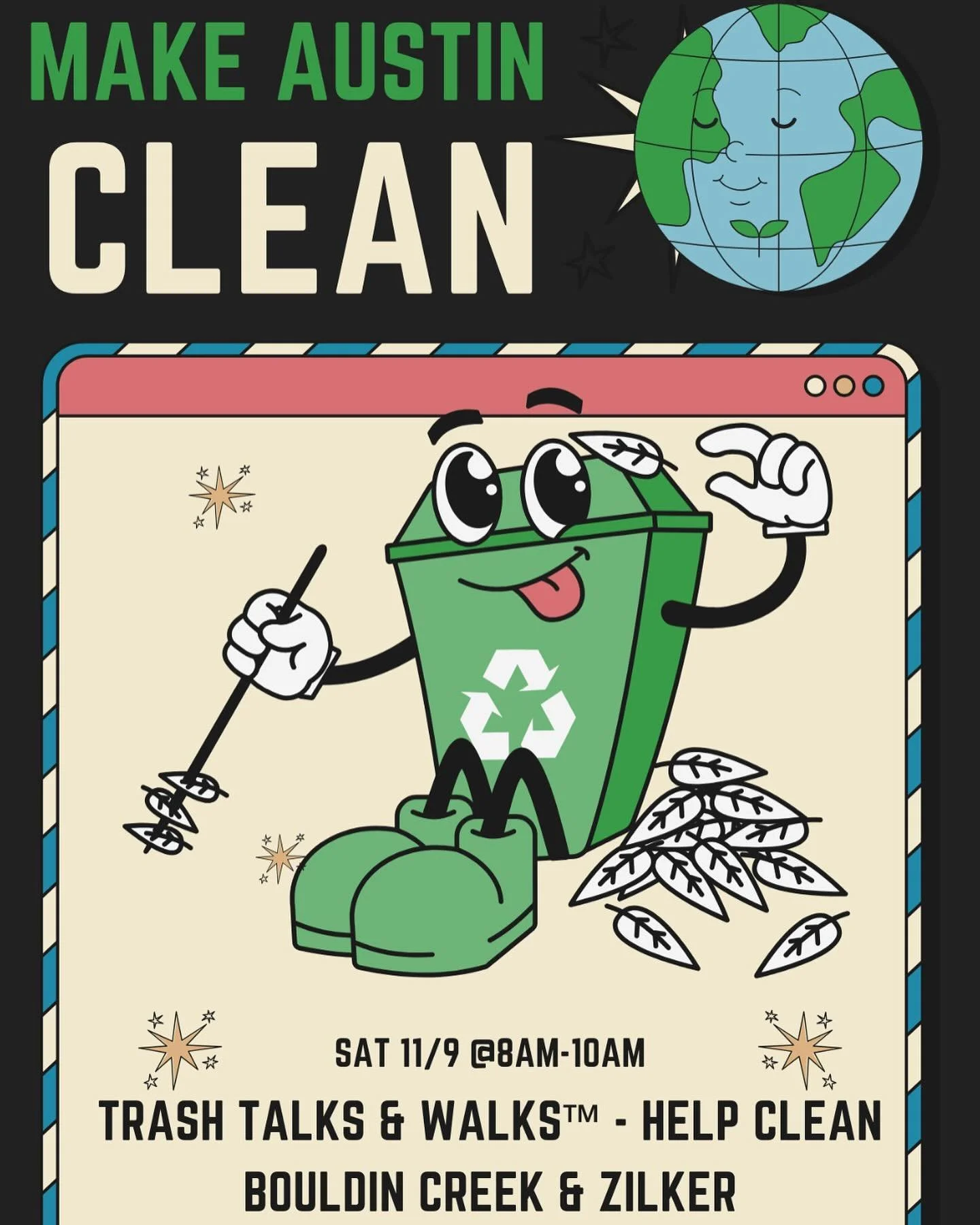 SHOW UP GIVE A SHIT&trade; &mdash; this Saturday morning from 8am-10am for a  Trash Talks &amp; Walks&trade;!! Help Clean Bouldin Creek &amp; Zilker!! LINK IN BIO TO REGISTER