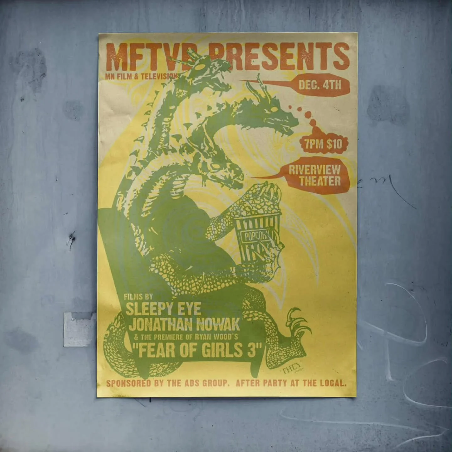 @tropebranding 's 1st #screenprinting project was a monster. 

#ghidorah #godzilla #movieposter