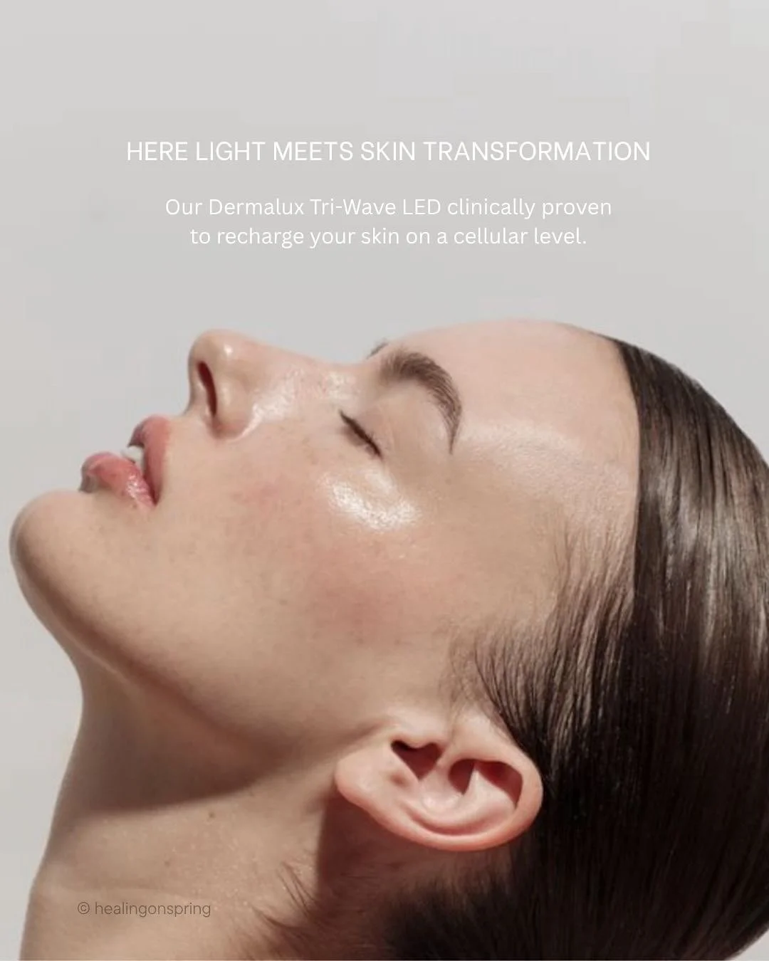 Dermalux LED, your next Skin Transformation ✨ 

At Healing on Spring, our Dermalux Tri-Wave LED uses clinically proven wavelengths of Blue, Red, and Near-Infrared light to recharge your skin on a cellular level.

Here&rsquo;s what that means for you: