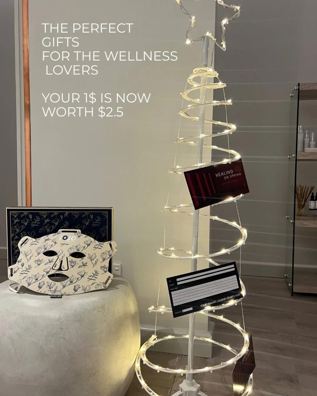 Our Healing on Spring Wellness Gift Guide is here, curated for glow seekers, wellness lovers, and anyone who deserves a reset.

&bull;  Red Light Therapy - Dermalux LED - Lymphatic Drainage Massage
&bull;  Gift Cards
&bull;  Rojo LED Masks

Until 31 