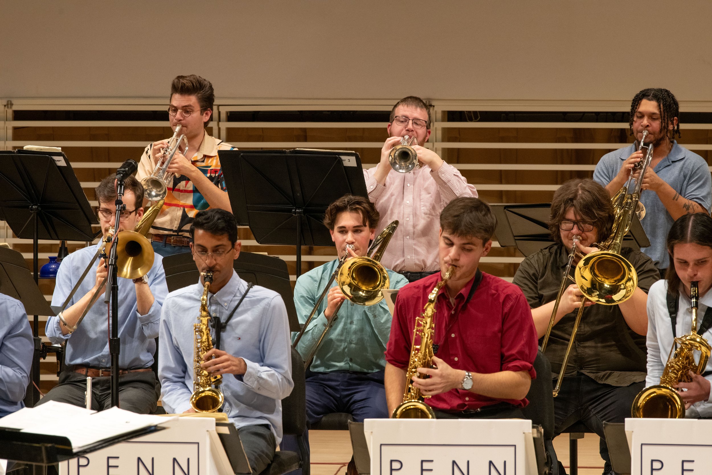 Members of the Centre Dimensions ensemble perform during the concert in the Recital Hall on Wednesday, Nov. 13, 2024 in University Park, Pa.