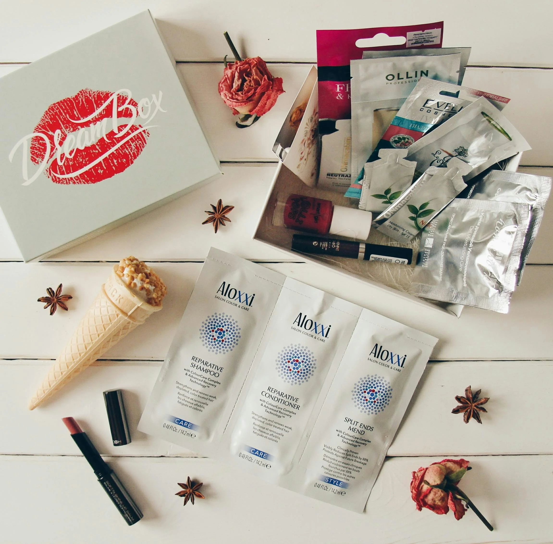 Product packaging and cosmetic containers arranged on a table, illustrating EU design protection for packaging and product appearance.