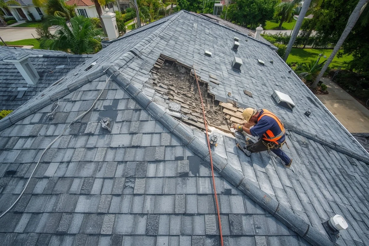 Synthetic Roof Weather Damage Repair