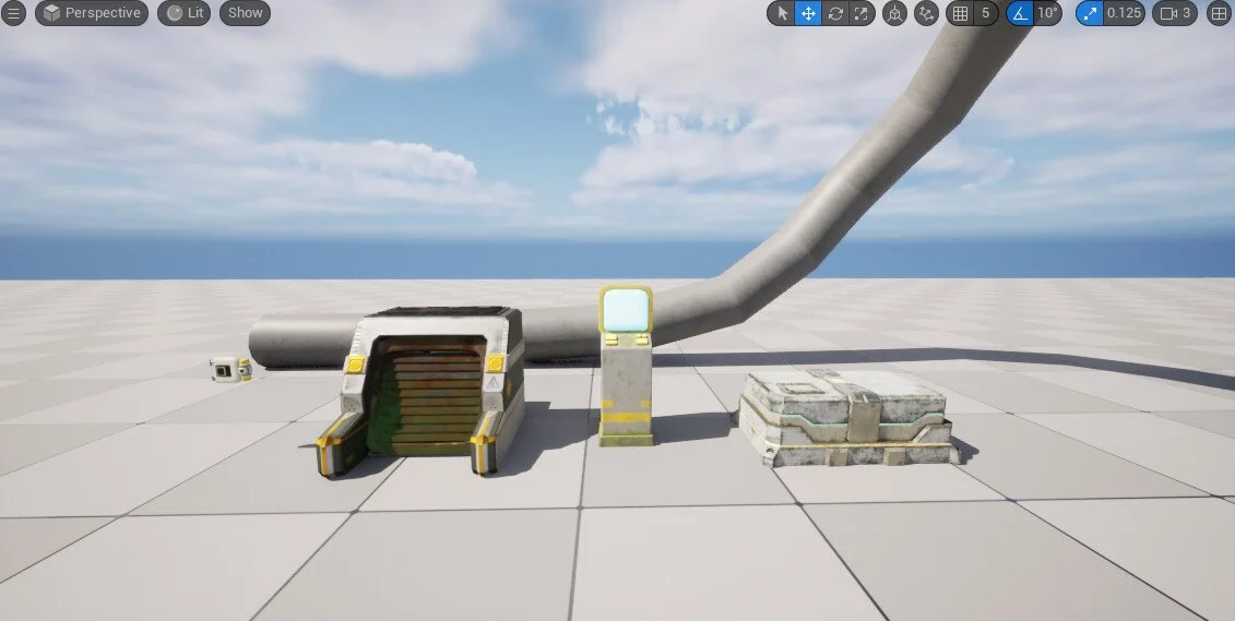 For the project blueprints I created the teleporters, the health system, character rolling system, the terminal monitors (and ui widgets), and the inventory crate systems.