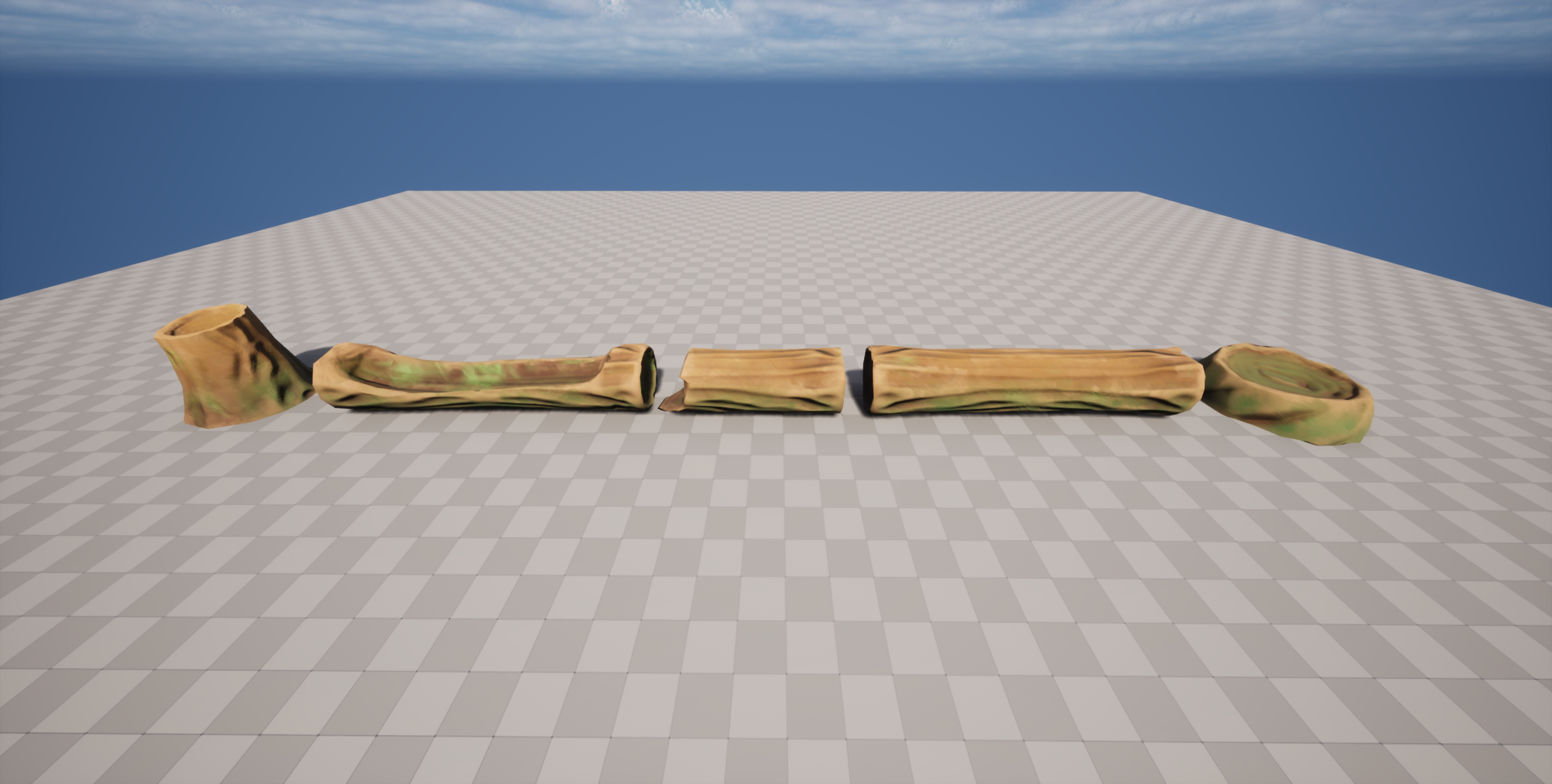 Logs were modeled in Z and retopo'd in Maya. Then hand painted in Substance Painter.