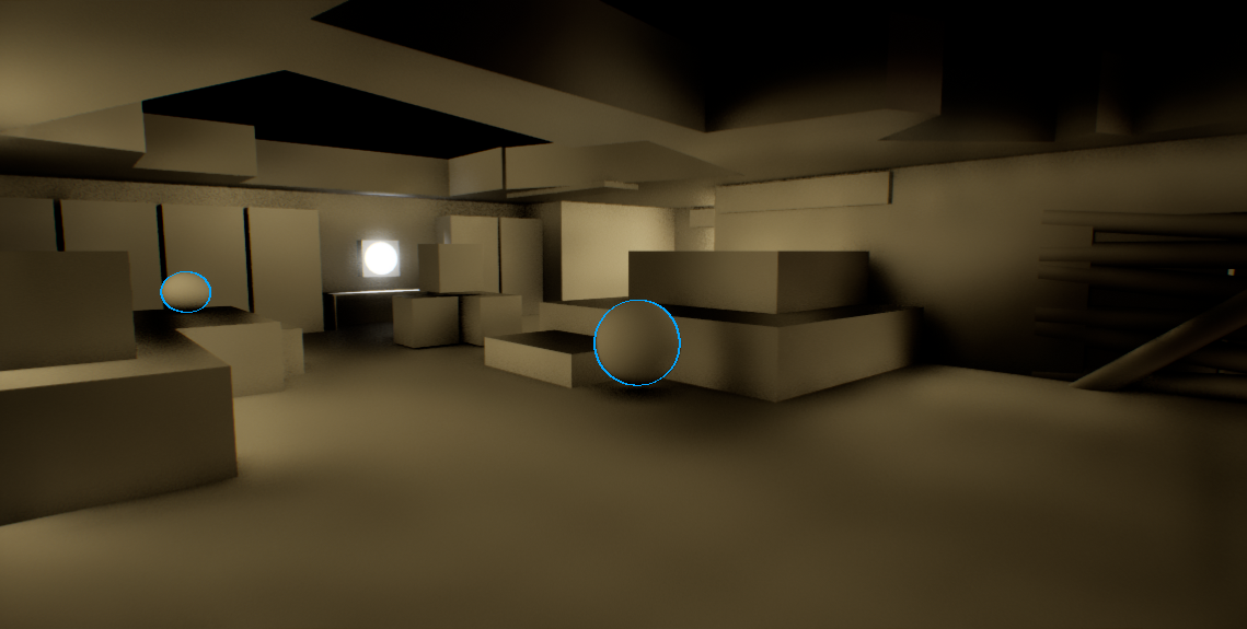 After I was done making the first path I did some lighting tests to get the interiors to feel more cozy and abandoned. I was going for, "Office building at 3AM" vibes. The entire game is quite dark and you don't really get rewarded with the natural l