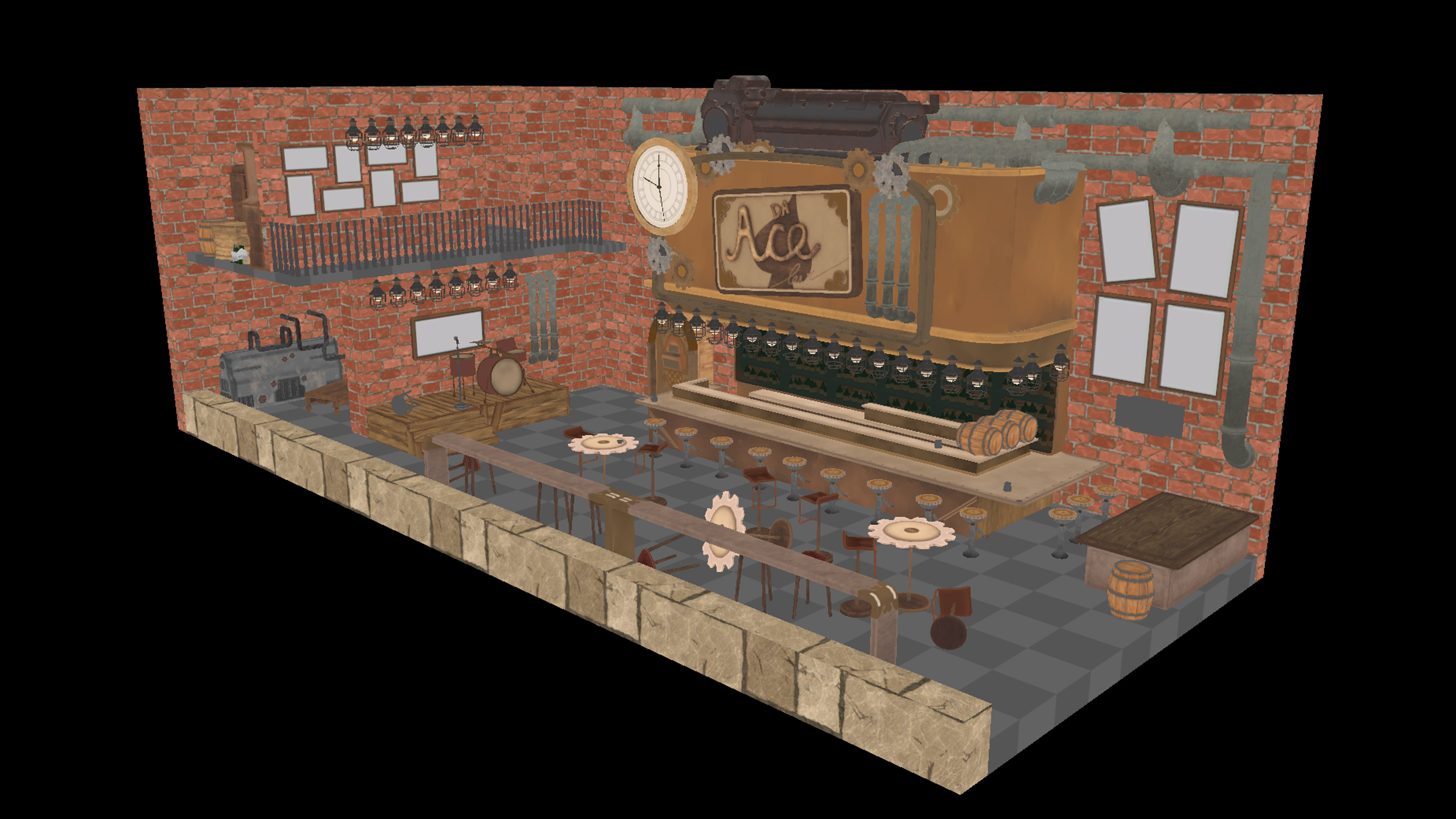 Here's the scene in UE5 in unlit mode.
