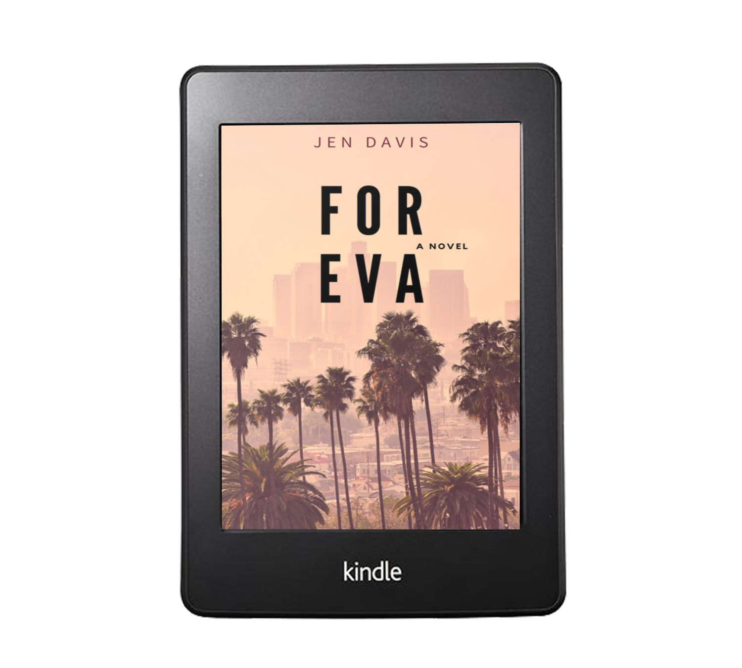 Mock up image of book cover 'For Eva' by Jen Davis on a Kindle