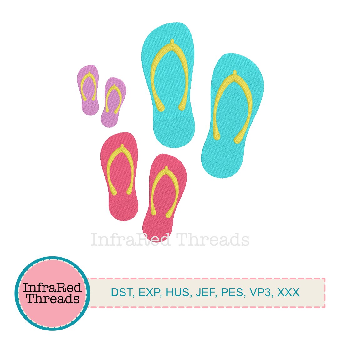 Flip flops Sandals Embroidery Design
