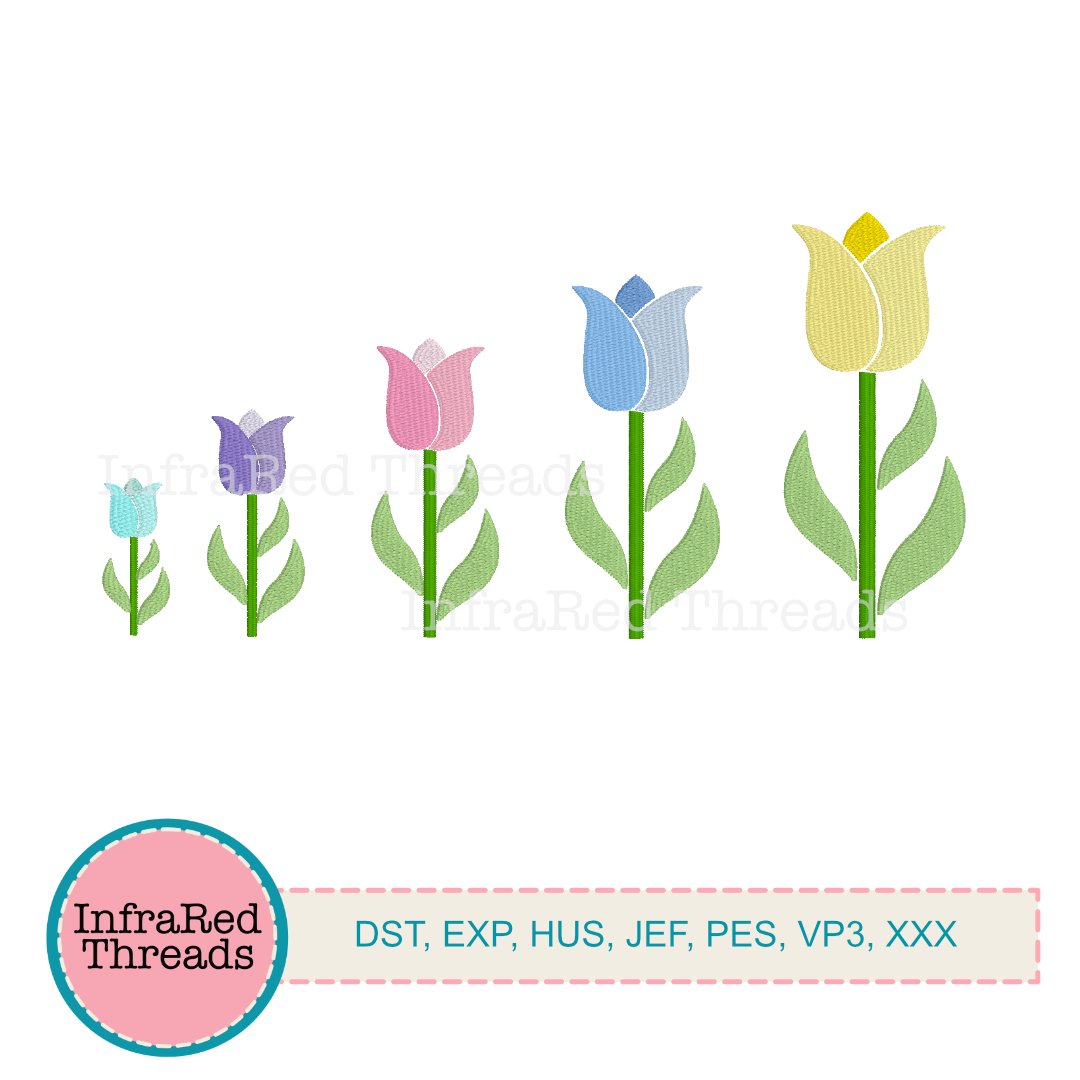 Tulips Embroidery Design