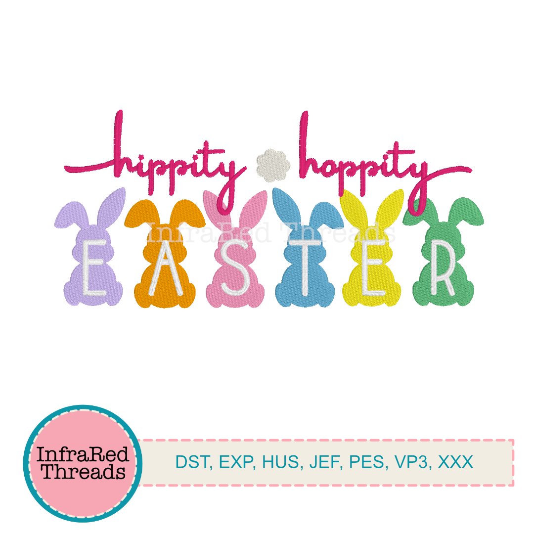 Hippity Hoppity Easter wtih Bunnies embroidery designs