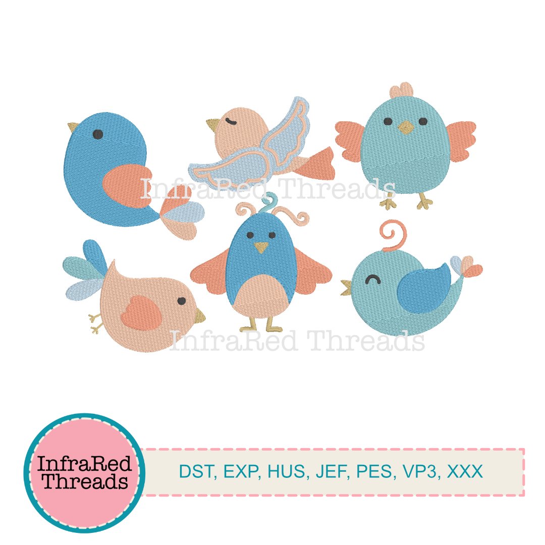 Birds Flying Set Embroidery Design