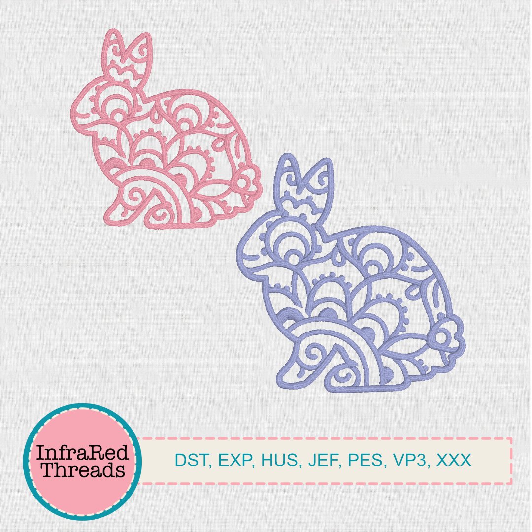 Ornate Scrolly Bunny in two sizes