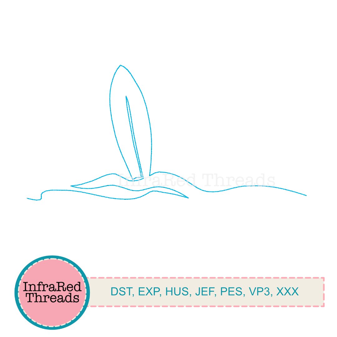 Single Line Surfboard and Waves Embroidery Design – Minimalist Coastal Outline