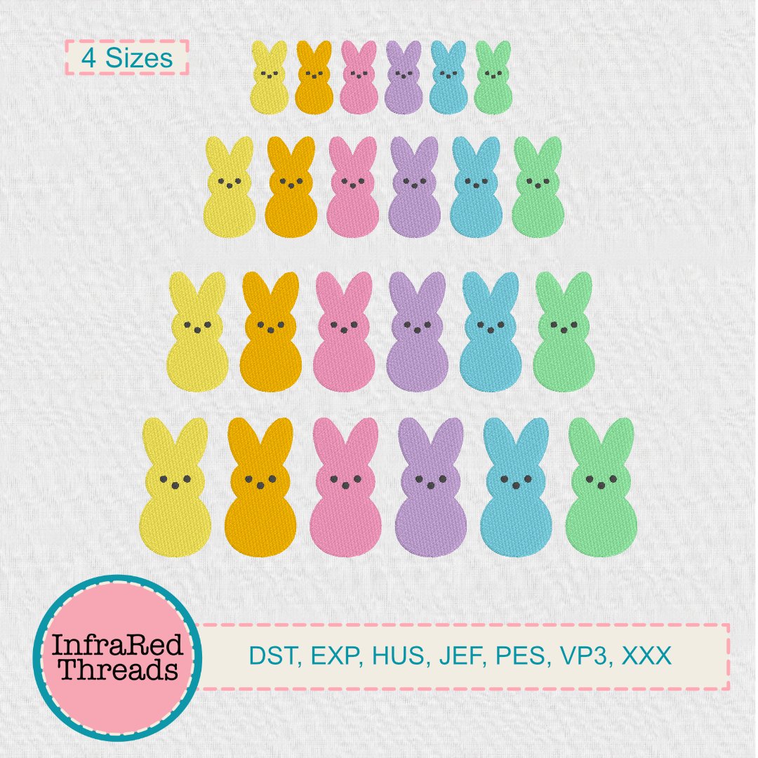 Easter candy marshmallow bunnies in 6 color