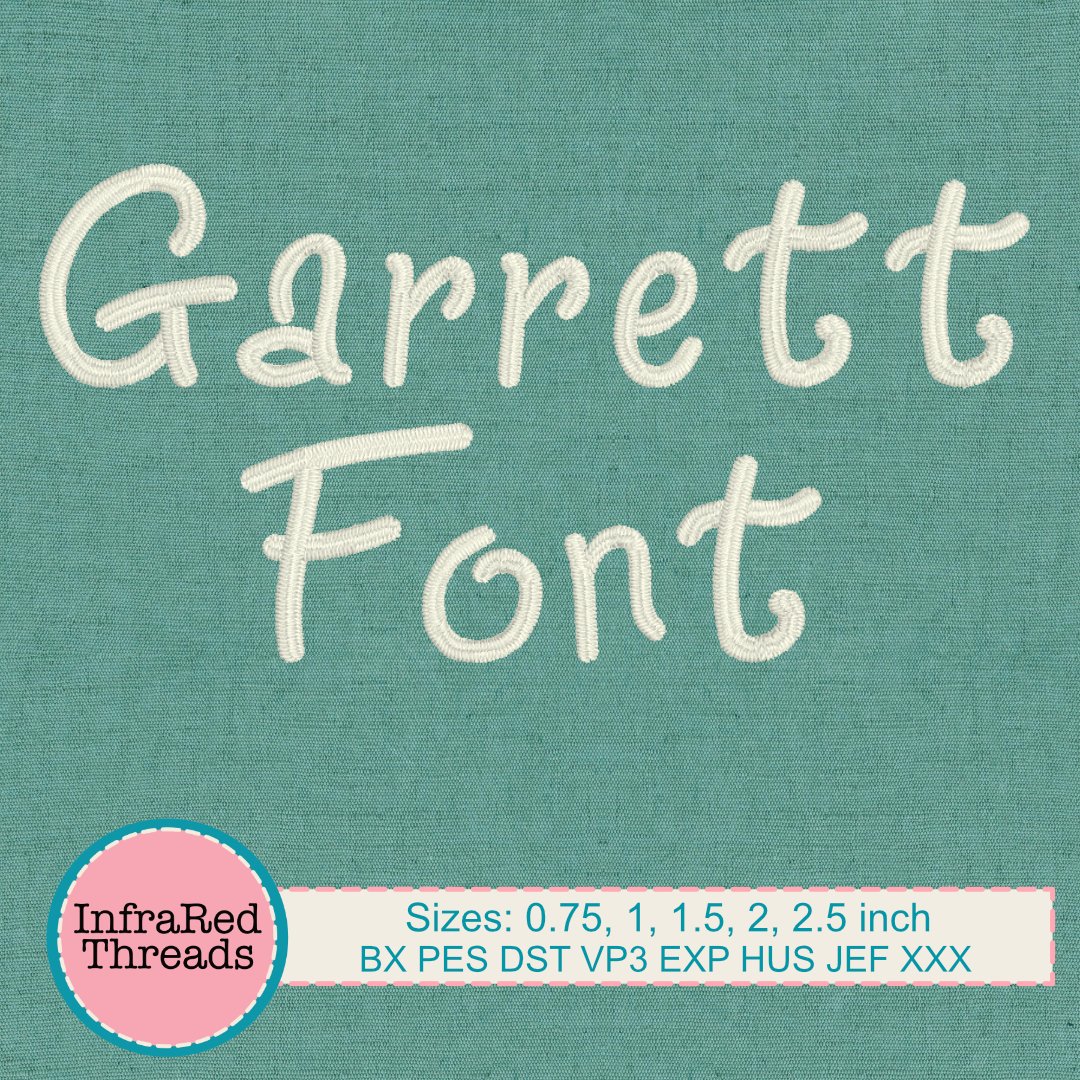 Garrett Embroidery Font