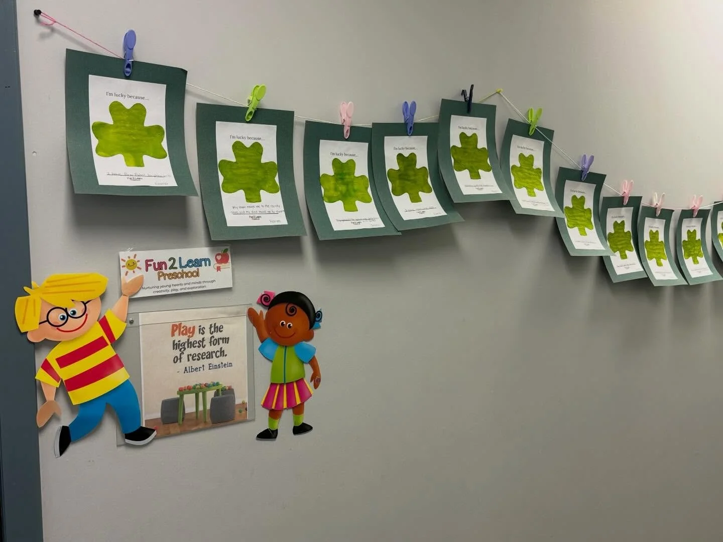 You can see we are all feeling lucky for different reasons as we proudly show off our shamrock &ldquo;lucky&rdquo; crafts 💚