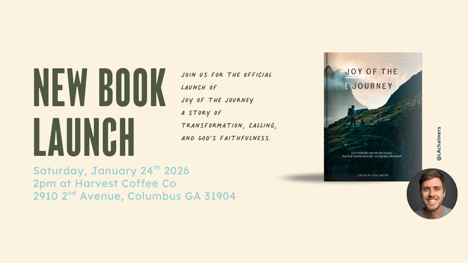 You're Invited: Joy of the Journey Book Launch at Harvest Coffee