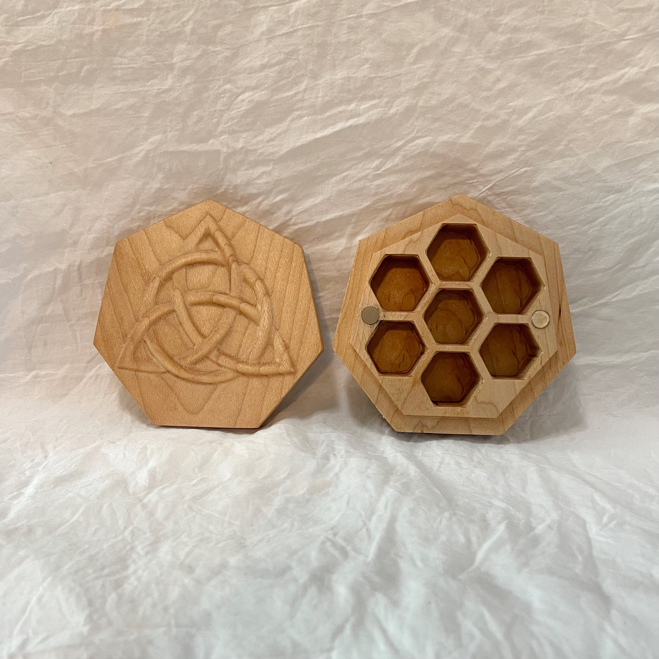 maple dice box dnd carved caeltic knot heart.jpeg