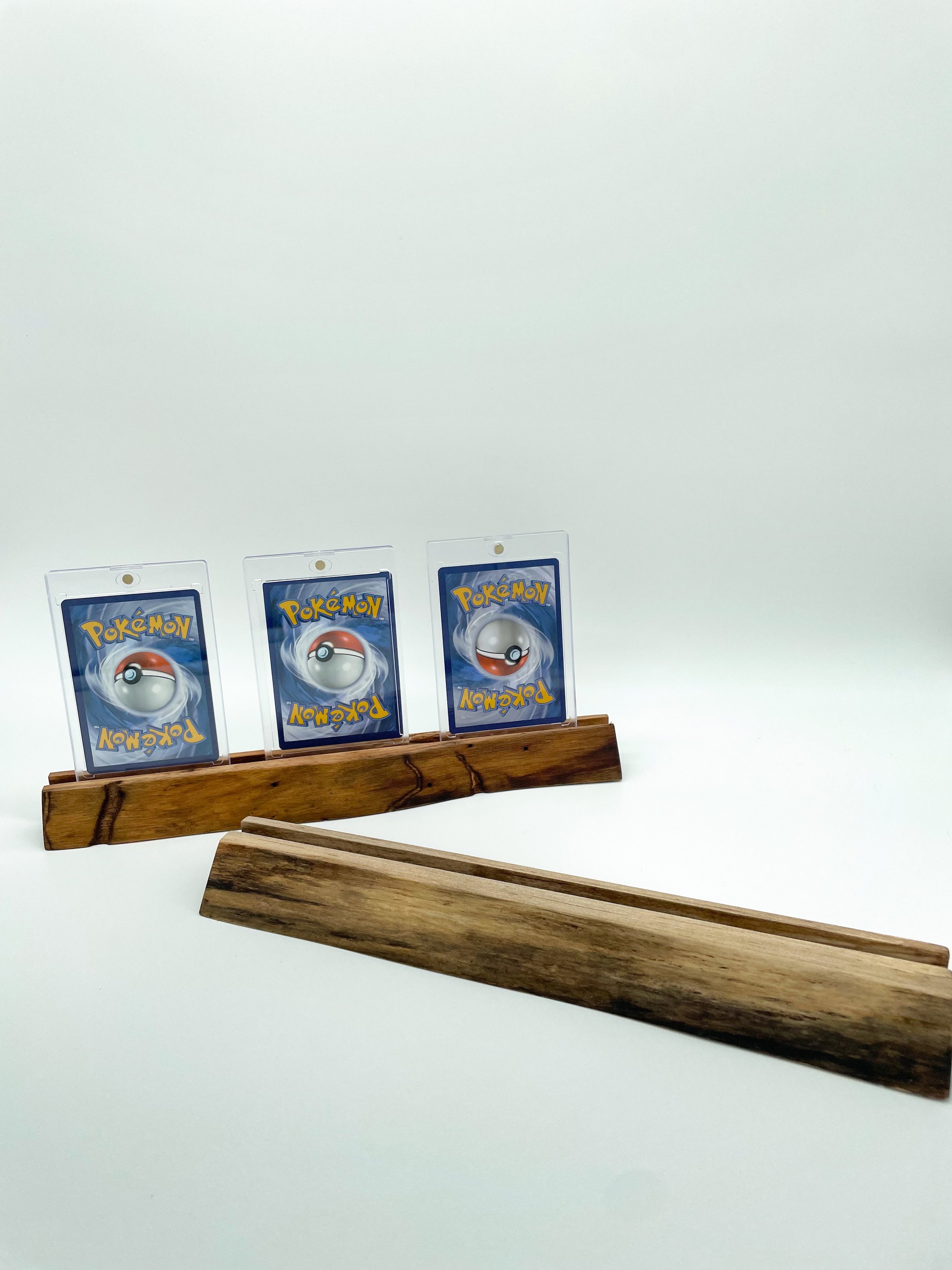 live edge card stand collector display hardwood.jpeg