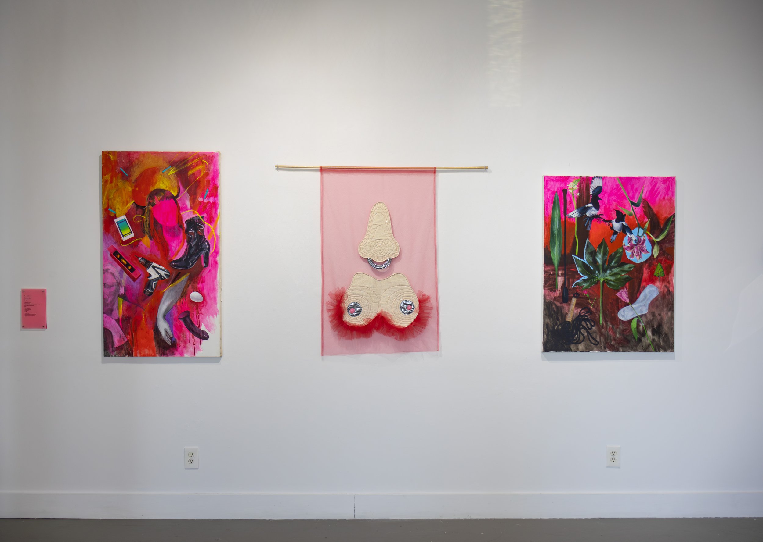 Installation of "Bullheaded" (center) at InLiquid Gallery