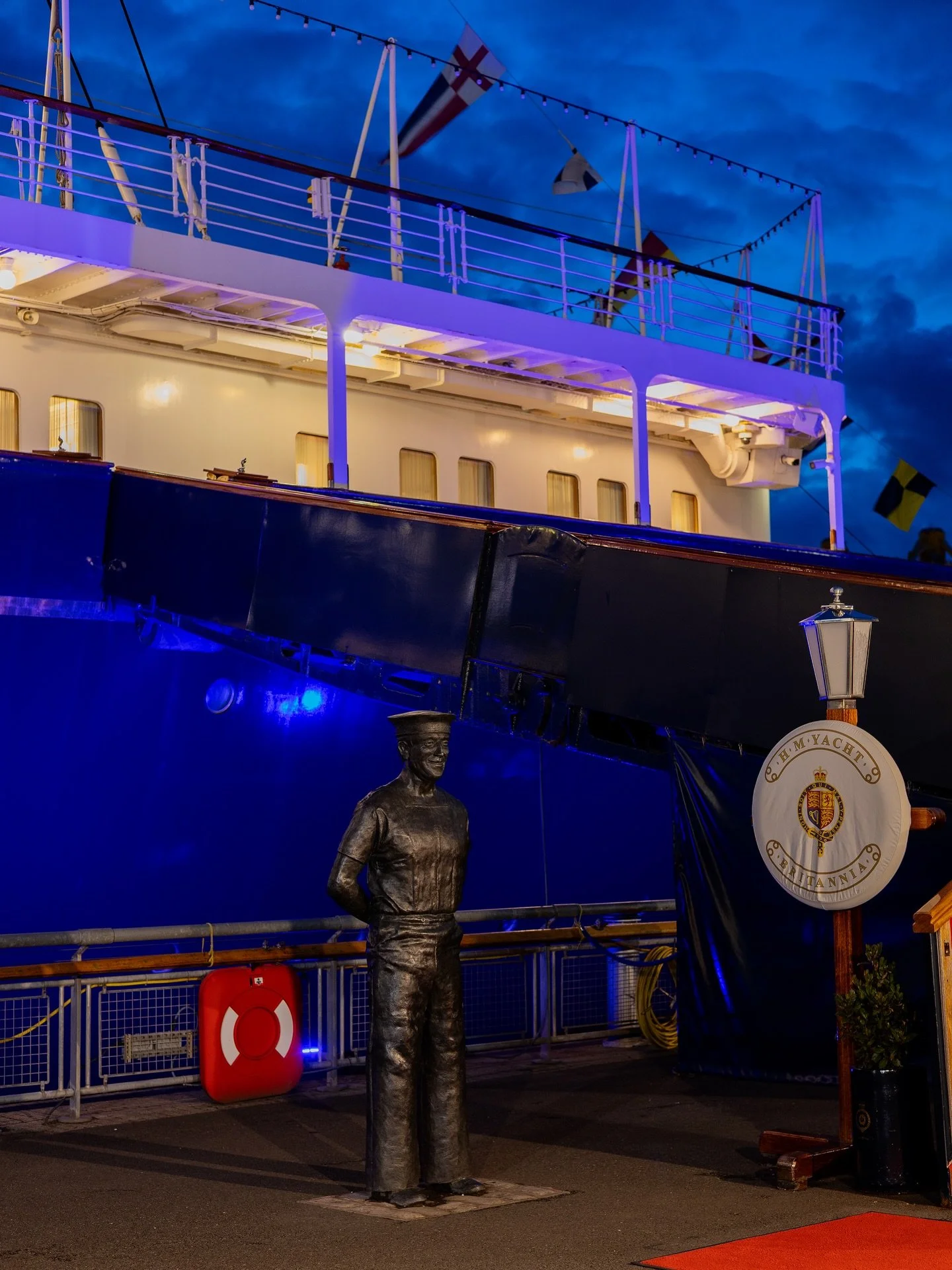 Another blue hour image from Britannia last week at The Royal Brow. #theroyalyachtbritannia #edinburgh #edinburghphotographer #visitscotland #portofleith