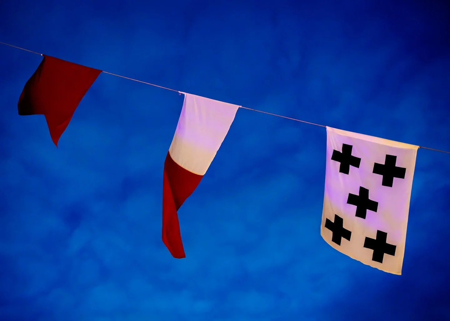 Britannia&rsquo;s Dress Flags at Blue hour. #theroyalyachtbritannia #bluehour #flags #edinburghphotographer #edinburgh