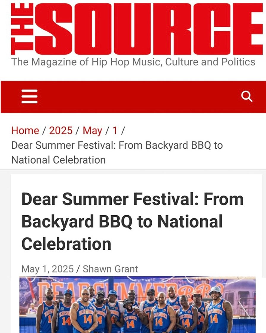 Hot Off The Press 📰🚨🚨
Dear Summer Festival: From Backyard BBQ to National Celebration
We’re Thrilled To Be Featured On @thesource Media Platform, Sharing The Beginnings Of Dear Summer And How Far We’ve Come!
We will continue to bri