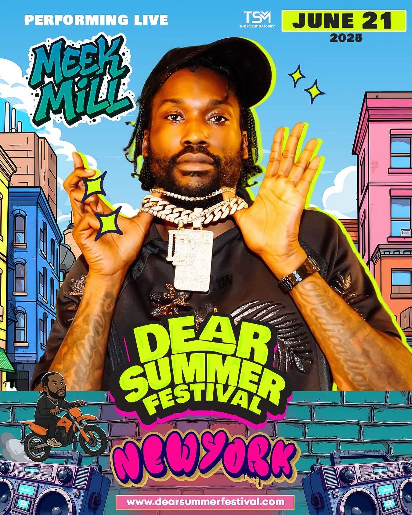 New York, YAA Ready for this PERFORMANCE ⁉️
@meekmill Is bringing that UNMATCHED ENERGY To The Dear Summer Festival Stage‼️
You Already Know It’s About To Go Up🧨🧨🔥🔥
Grab Those Tix And Meet Us There‼️
#DearSummerFestival #SummerVibes #NY