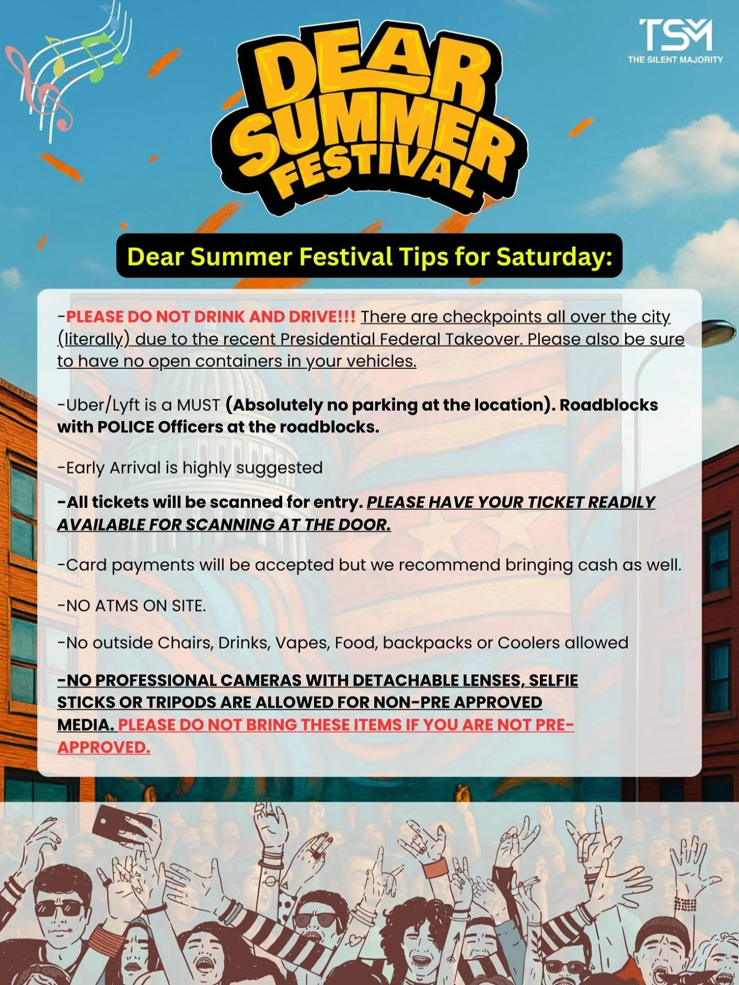 🚨 Dear Summer Festival DC — Tomorrow’s The Day! 🚨
Just a few need-to-knows before you pull up so we can keep everything smooth and vibes high.
📍 Gateway DC
🕔 5 PM – 11 PM
✨ Let’s make it a night to remember — see