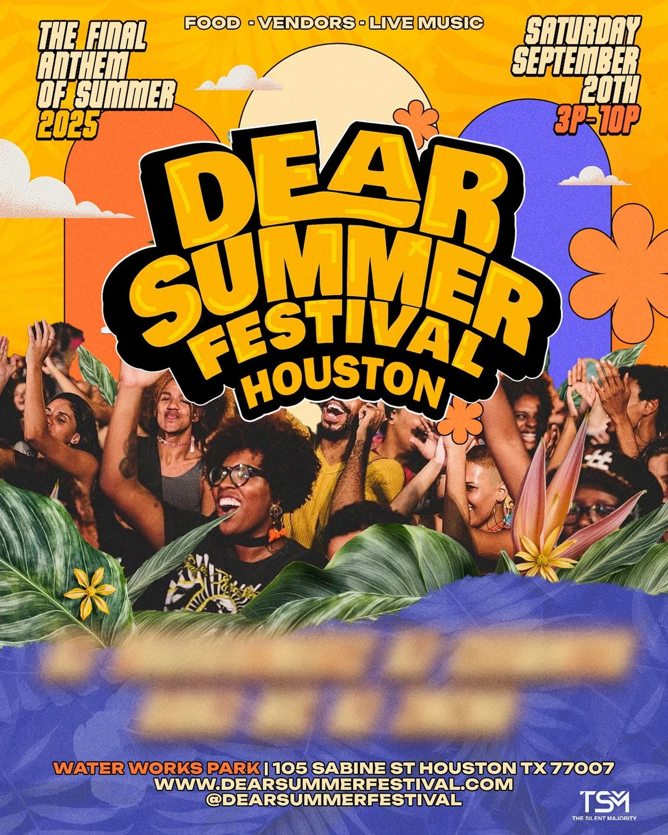 Dear Houston,
The lineup is loading, and the vibes are set.
We’ll be vibing under the Houston skyline on 9.20 ❤️‍🔥
Vendors – Live Music – Activations – Vibes
“Dear Summer,” this is your last call.
🎟 Link