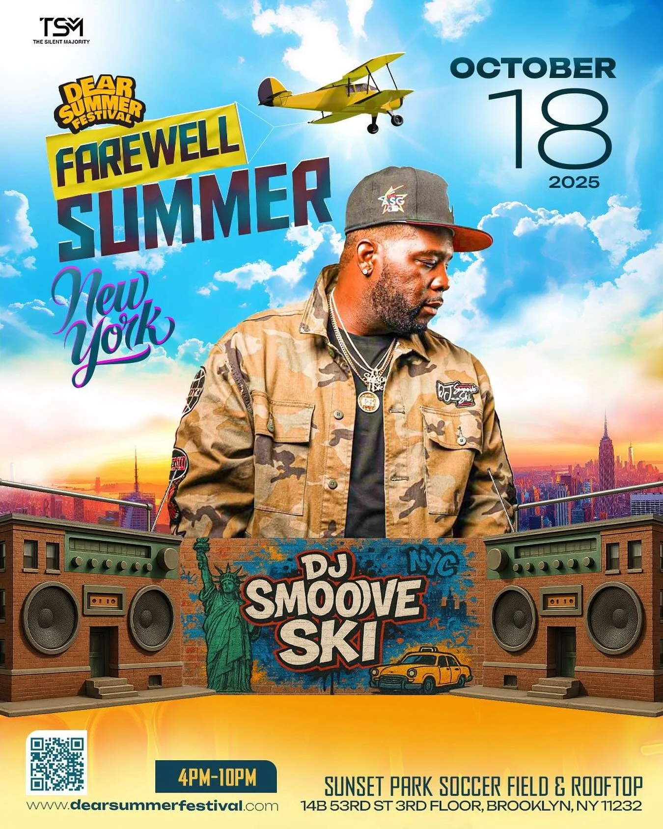 The Curtain Call’s Not Complete Without The Sounds 🎧🔥 
DJ Smoove Ski Bringing That Brooklyn Energy Straight To Sunset Park 🌆🚨 Rooftop Vibes, Field Rocking, And Summer’s Final Beat Drop In Motion 🎶☀️ 
📍 Venue: Sunset Park Soccer Fi