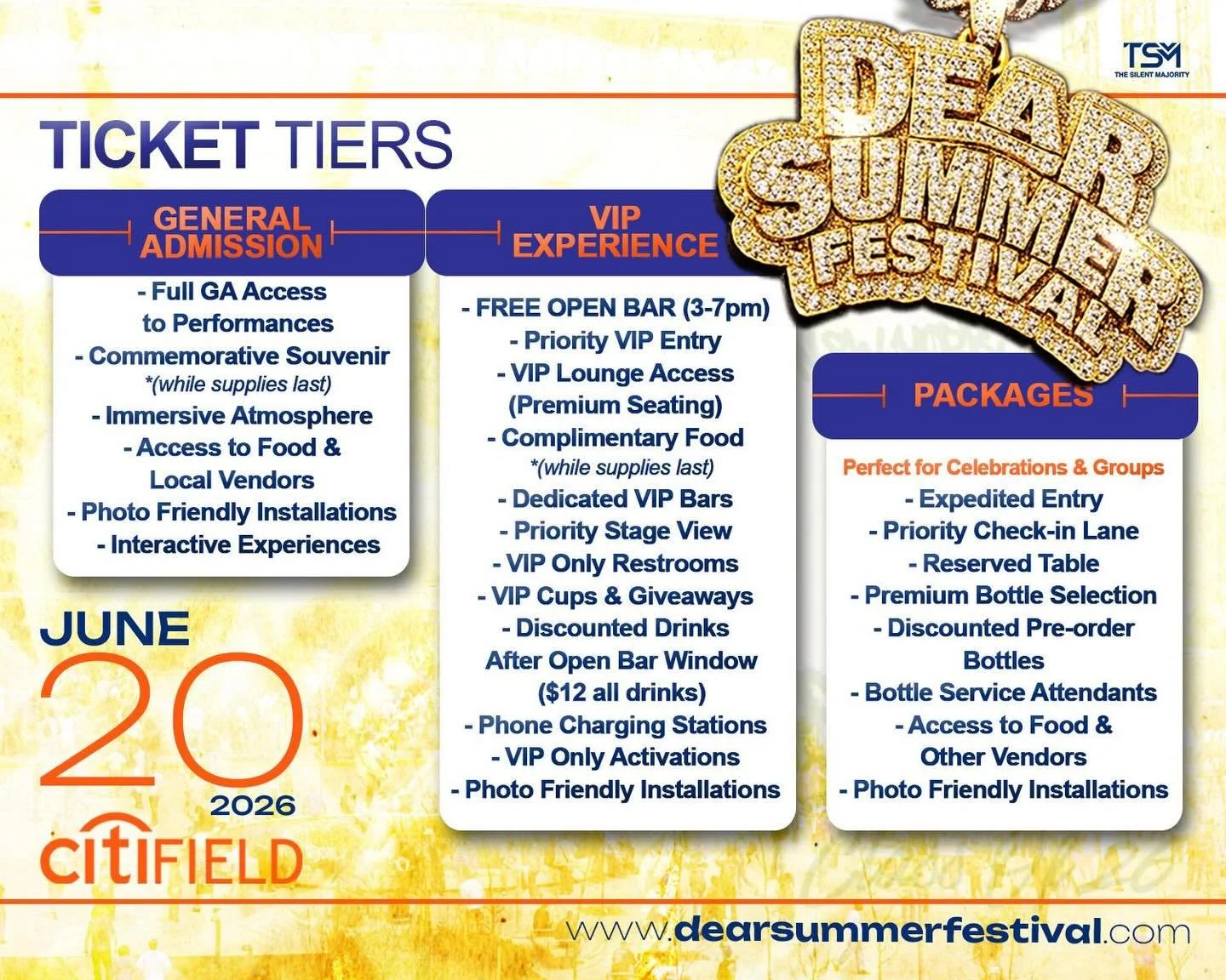 NYC&hellip; Y&rsquo;all Ready To Clock In For Summer? ☀️🔥

The Sun Will Be Out. The Music Will Set The Vibe. And Fits Will Be Intentional.

Dear Summer Festival NYC
June 20, 2026 | Citi Field Campus 

We Built This So Everybody Has A Way To Experien