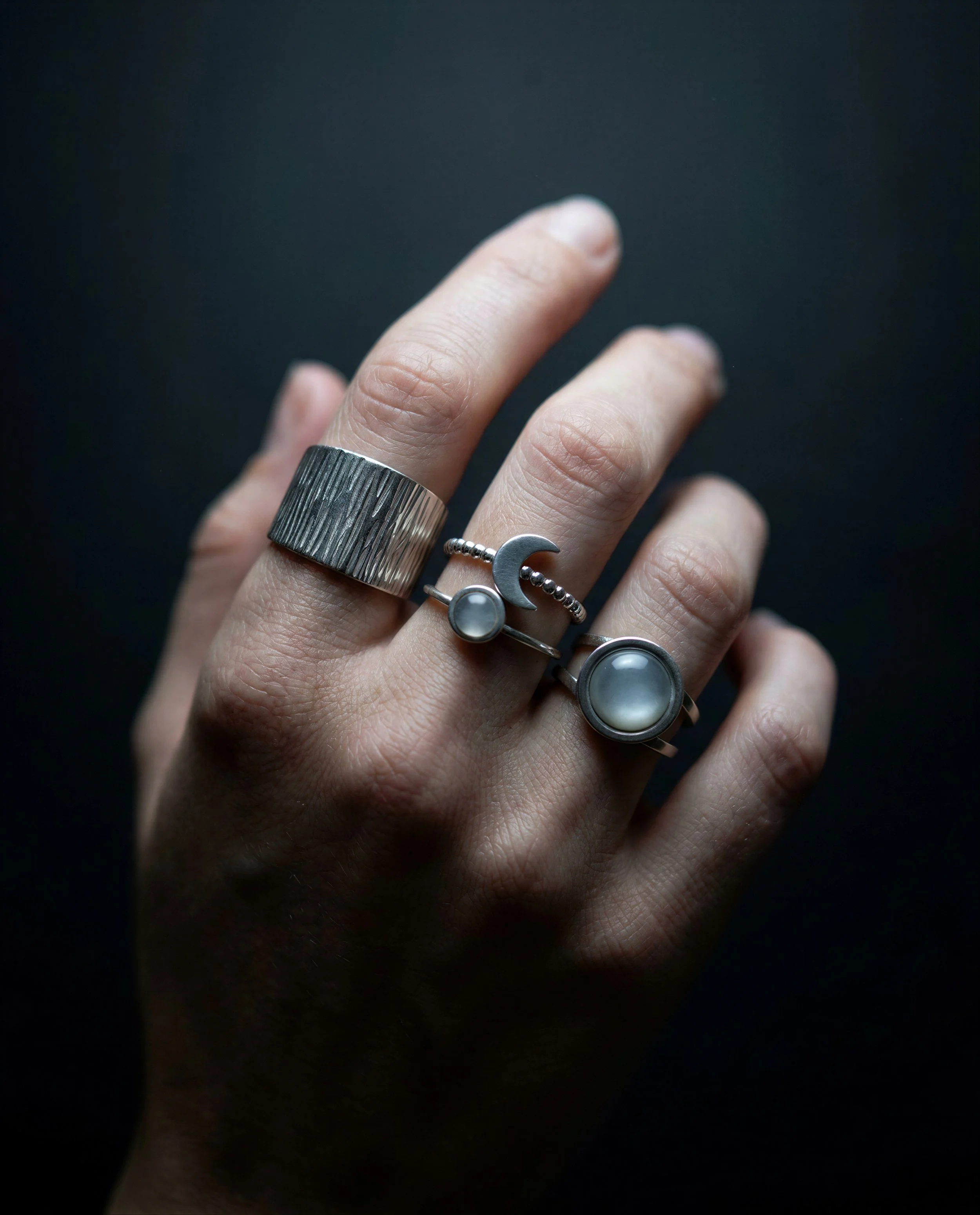 Lawless Jewellery Selene Anew Moonstone 4 Ring Set