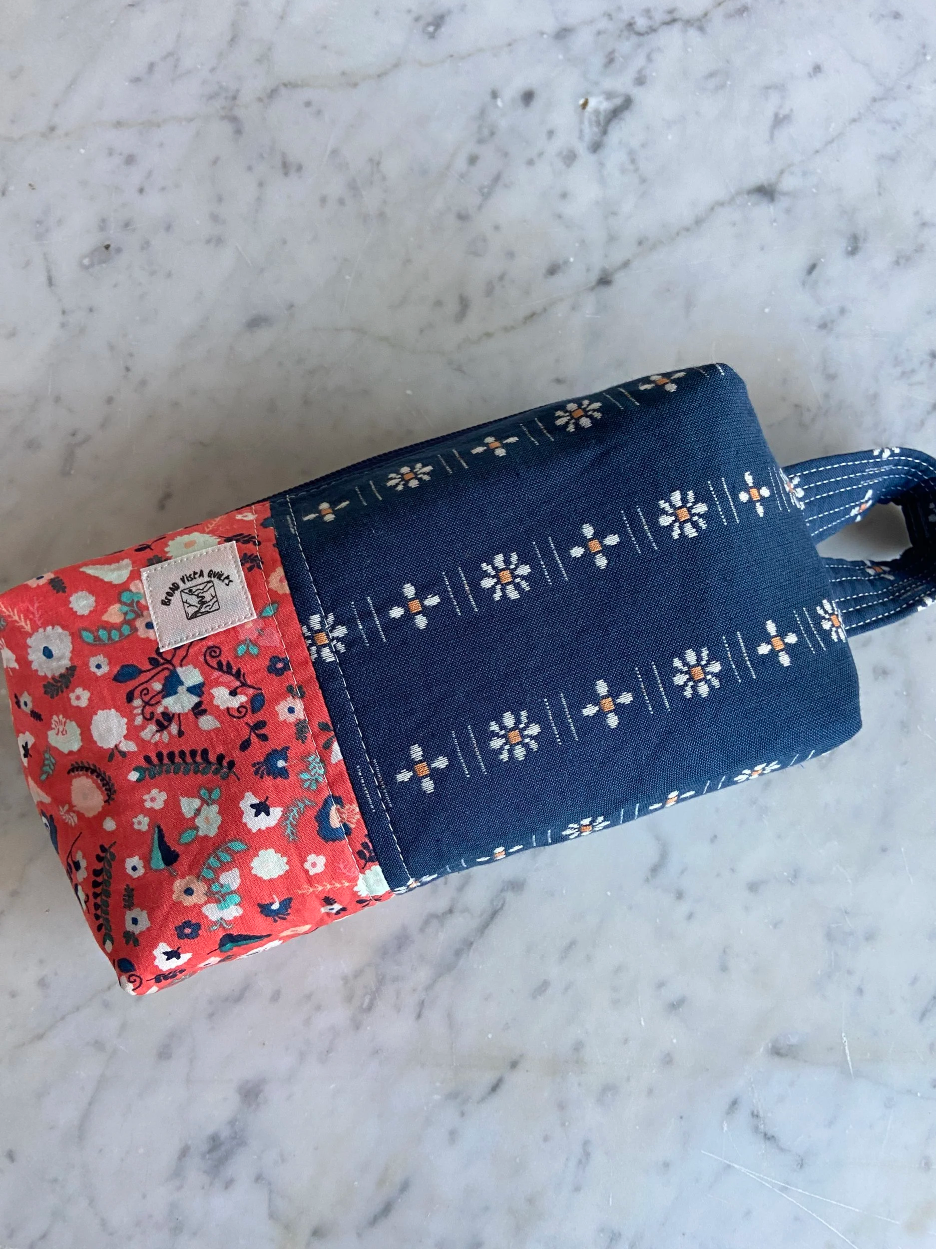 Pink & Blue Flowers Toiletry Bag