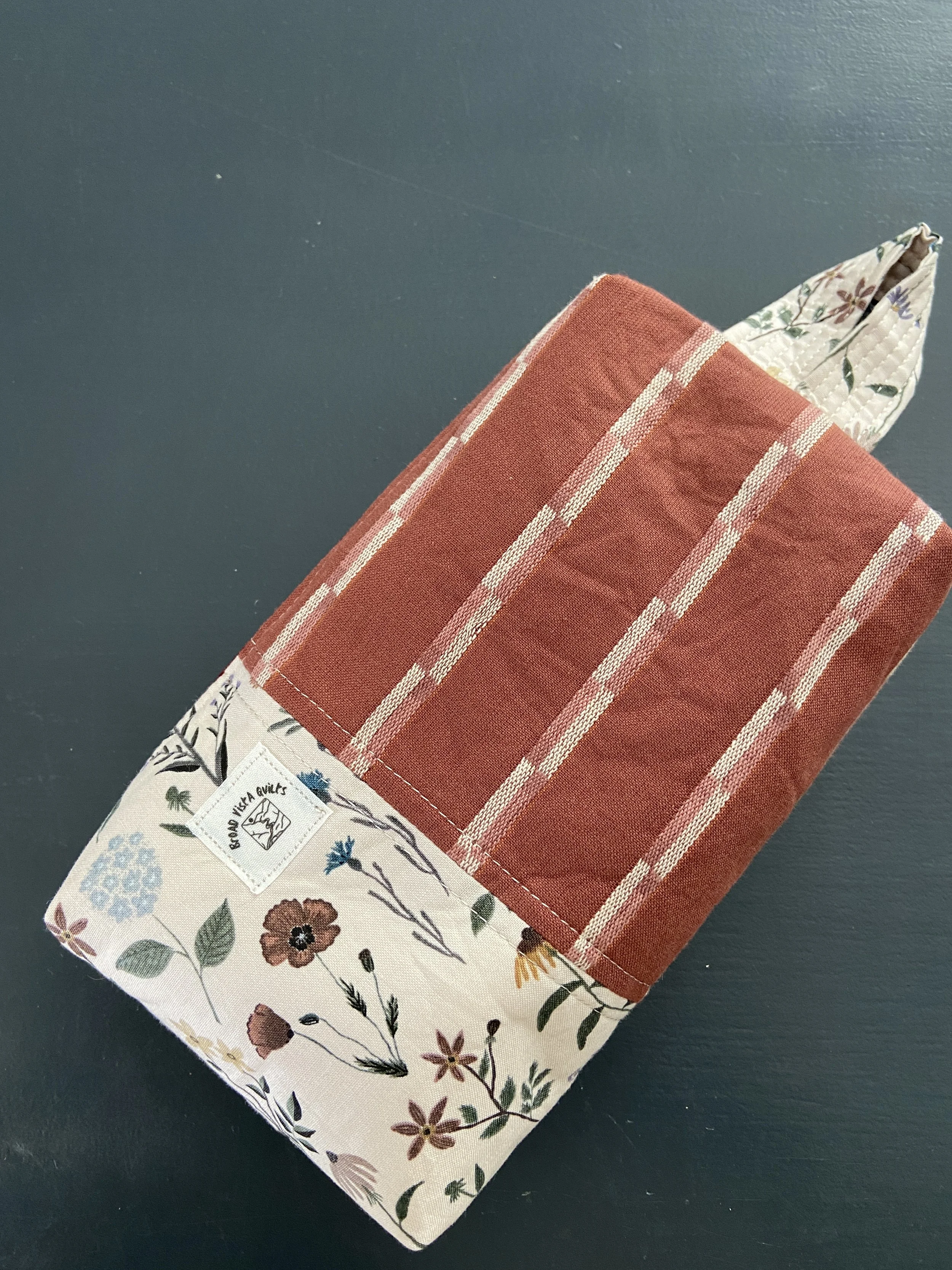 Flowers & Red Stripes Toiletry Bag