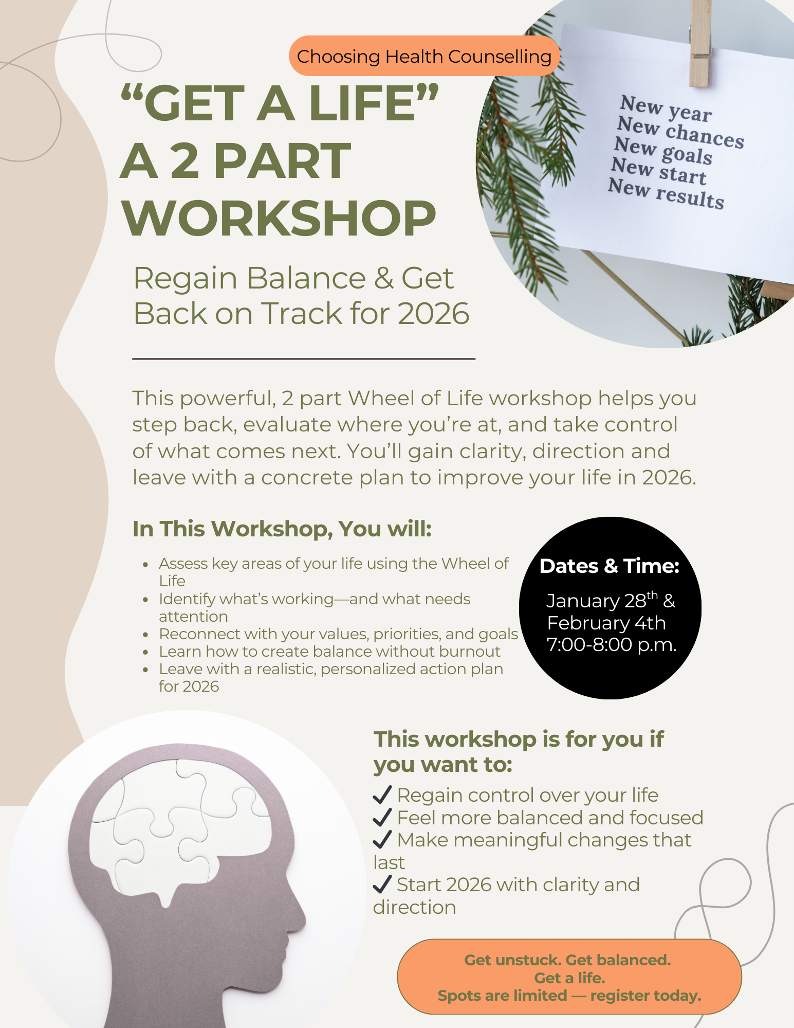 Special Events & Workshops — Choosing Health Counselling
