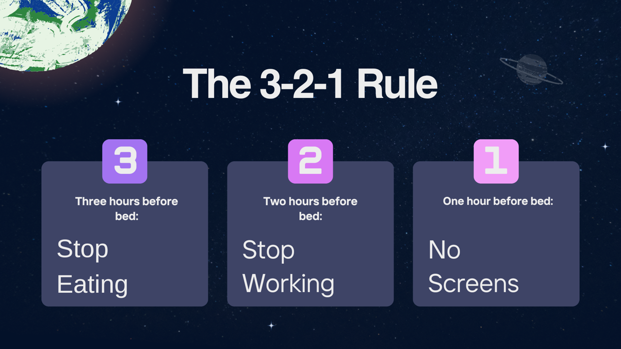 The 3-2-1 rule for better sleep, less stress, and budging the scale