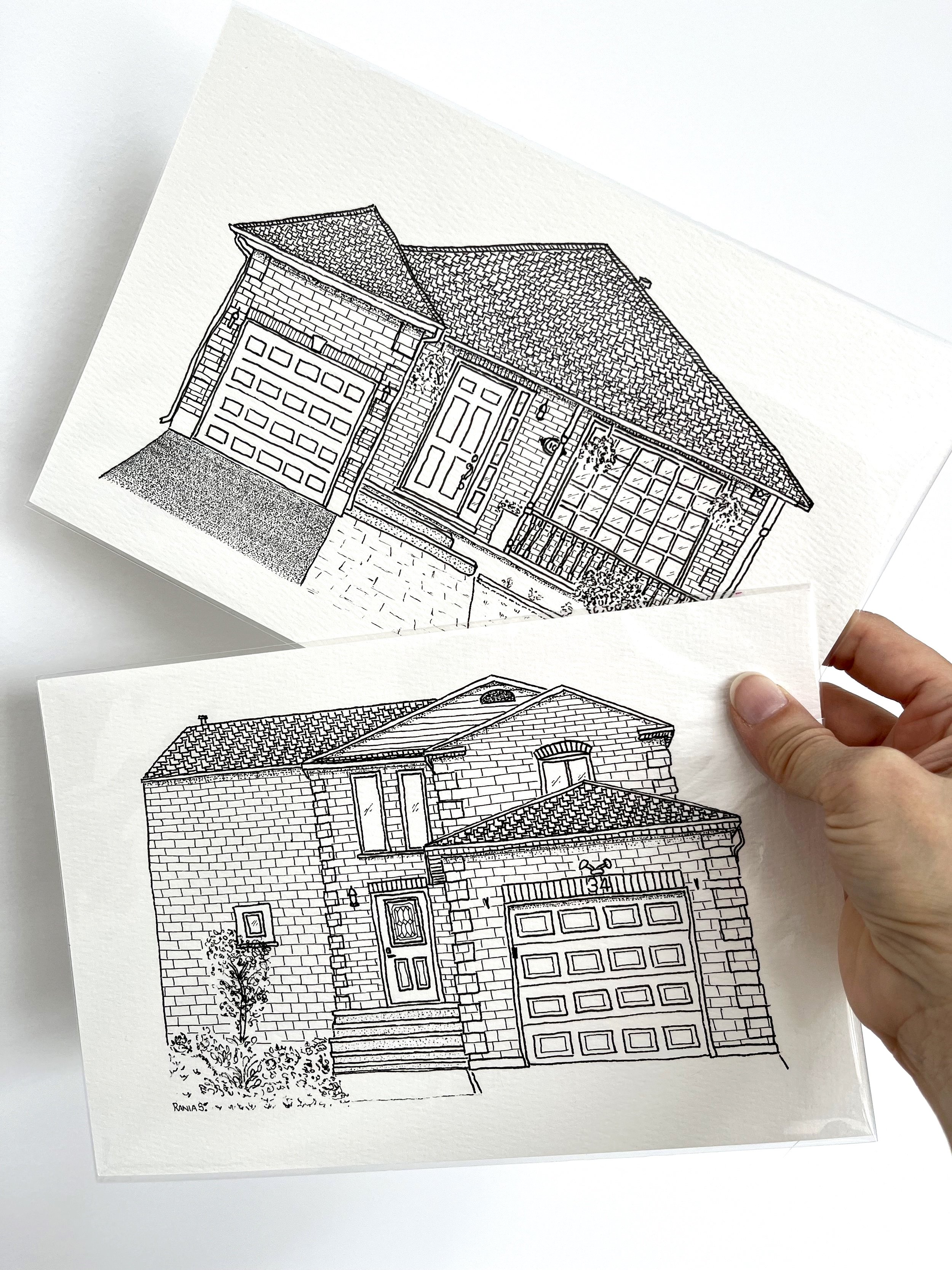 Whimsical Family Home Portraits 6x9 inches