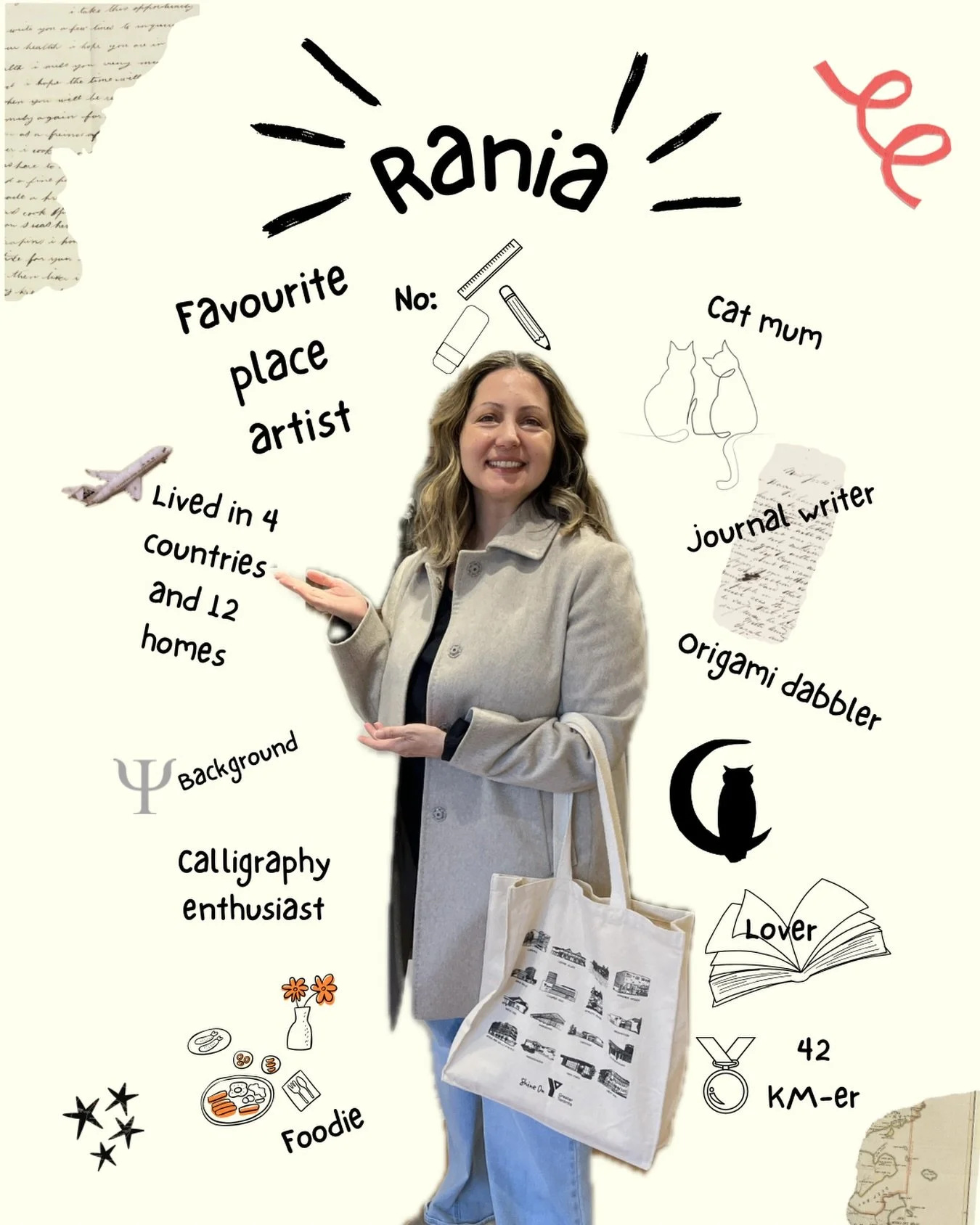 So apparently this is my personality r&eacute;sum&eacute;: countries lived in (4), homes collected (12), hobbies started (too many), and kilometres run (42&hellip; any guesses how many times??).

Somewhere between all the moving, doodling, writing, a