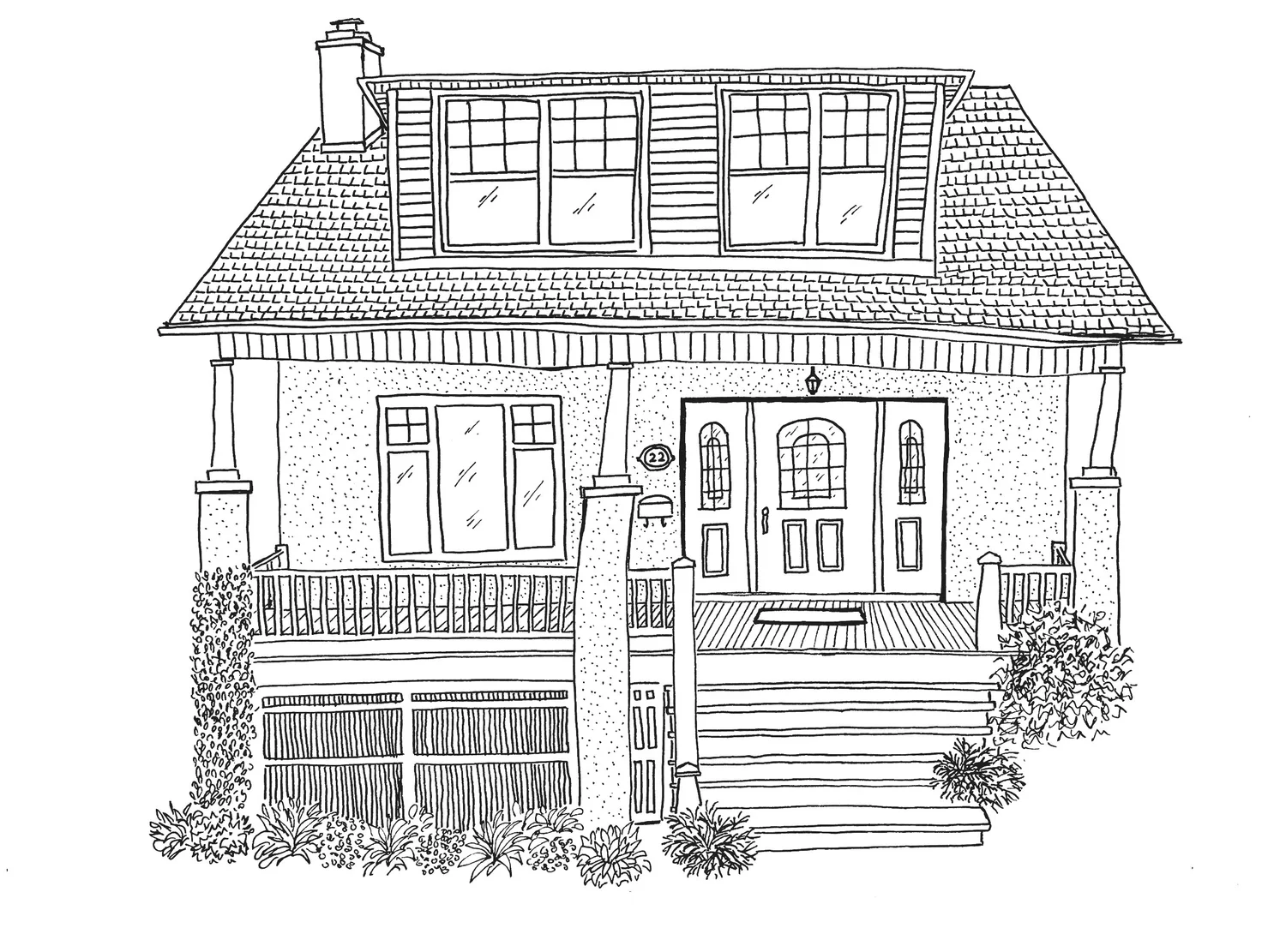 Custom Favourite Place home portrait from Pen to Paper Homes