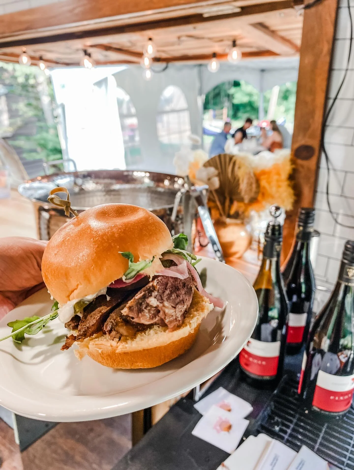 Summer weddings, signature brambles, and sliders from @skhcatering - the ultimate work perk 🍔
