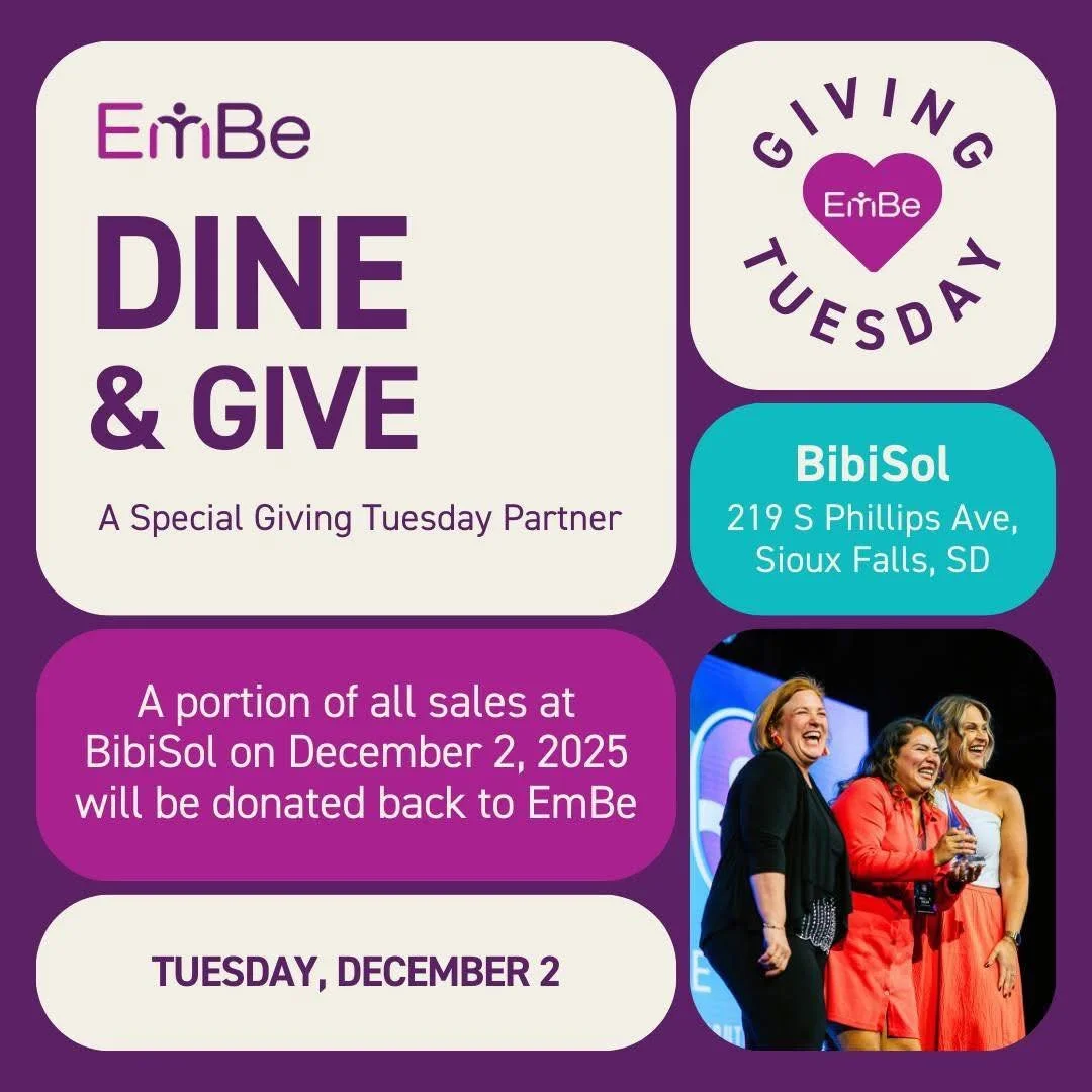 We&rsquo;re proud to partner with EmBe this Giving Tuesday! 20% of all sales will be donated to support their incredible programs for kids, families, and our community. 💜

#SupportLocal #GivingTuesday #SmallBusiness #WomenOwned  #SiouxFallsCommunity