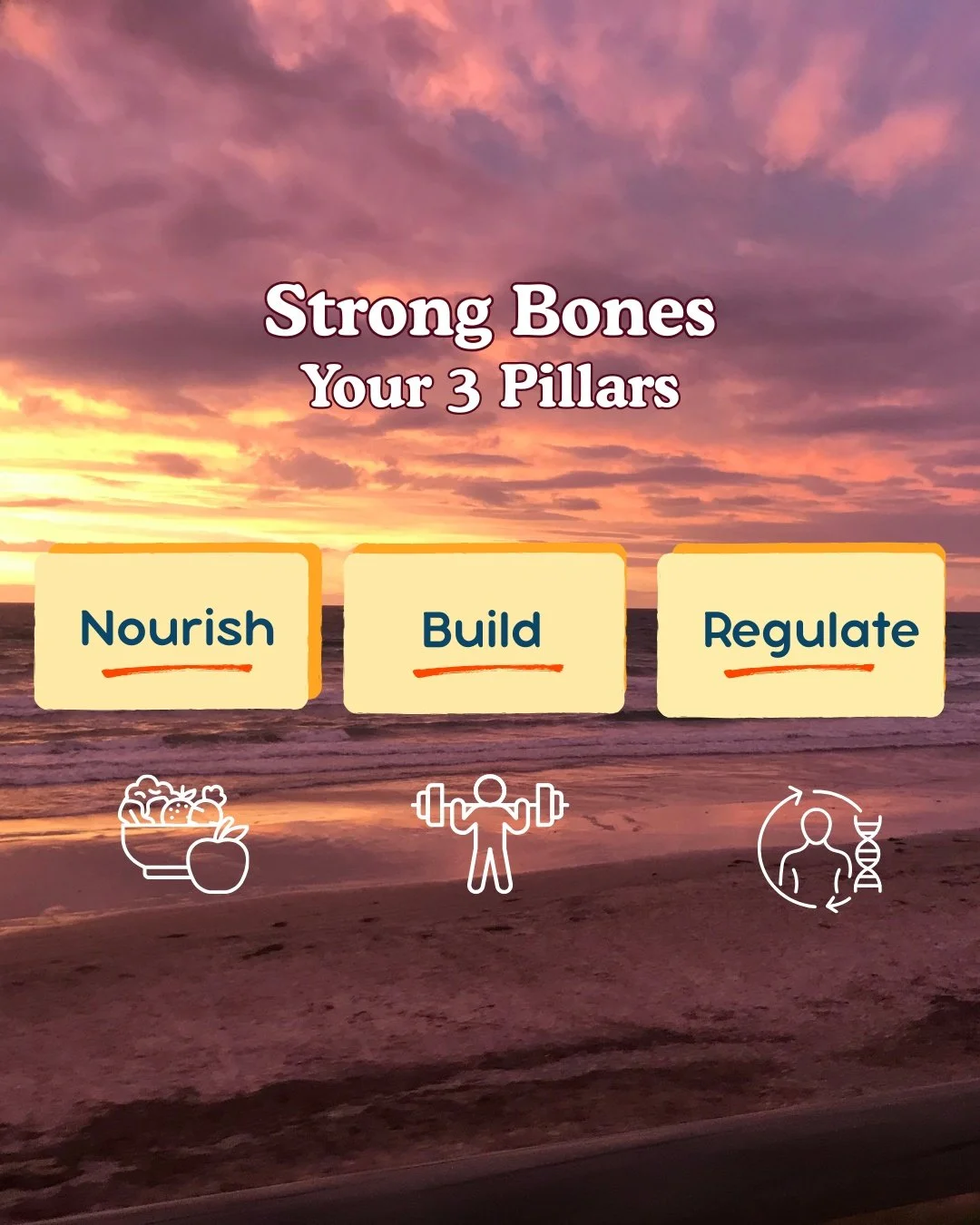 We know that strong bones are incredibly important for our long-term health, wellbeing and independence.

So what can we 𝘥𝘰 to protect them?

𝗡𝗼𝘂𝗿𝗶𝘀𝗵 🥗
Bones aren't just calcium. They need magnesium, vitamin D, and K2 to actually absorb and